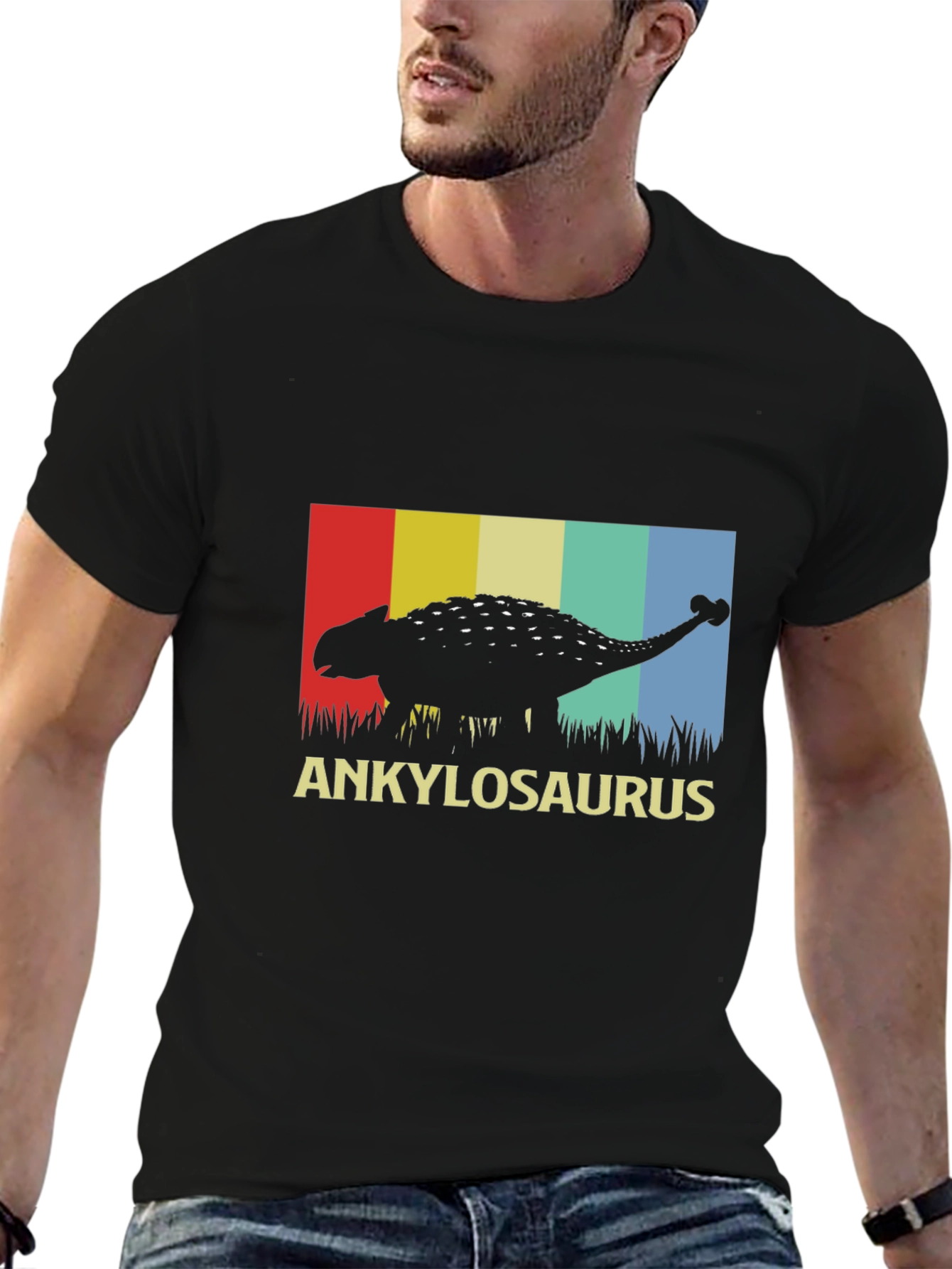 Ankylosaurus Dinosaur Graphic Tee - Retro Style T-Shirt