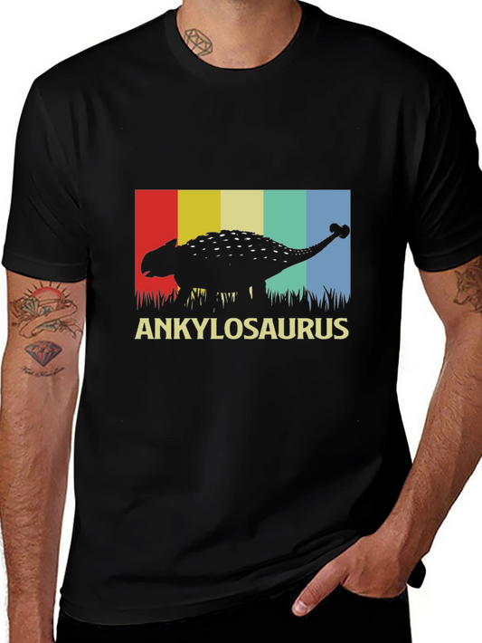 Ankylosaurus Dinosaur Graphic Tee - Retro Style T-Shirt