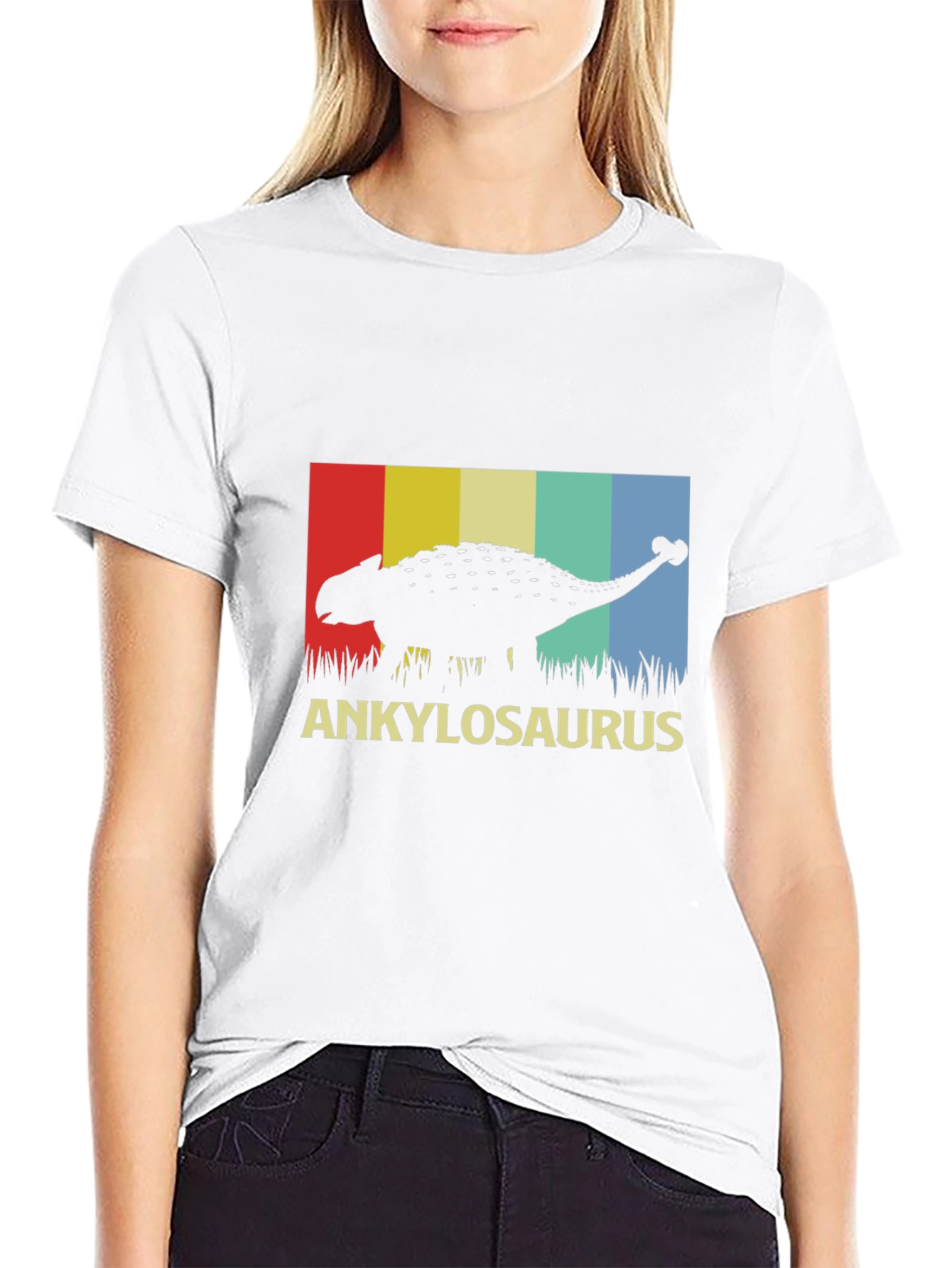 Ankylosaurus Dinosaur Graphic Tee - Retro Style T-Shirt