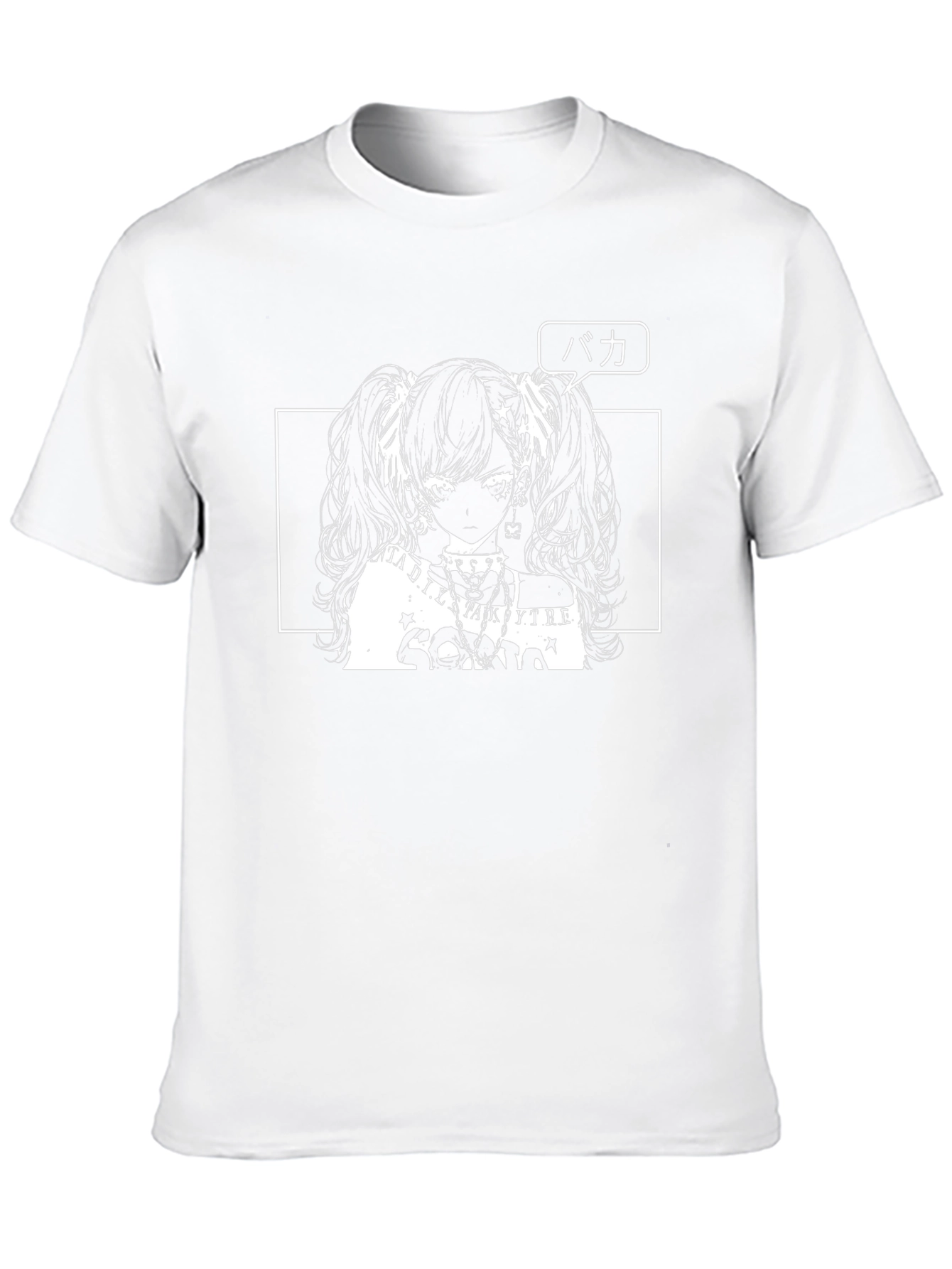Anime Girl Graphic Tee - Black Cotton Shirt