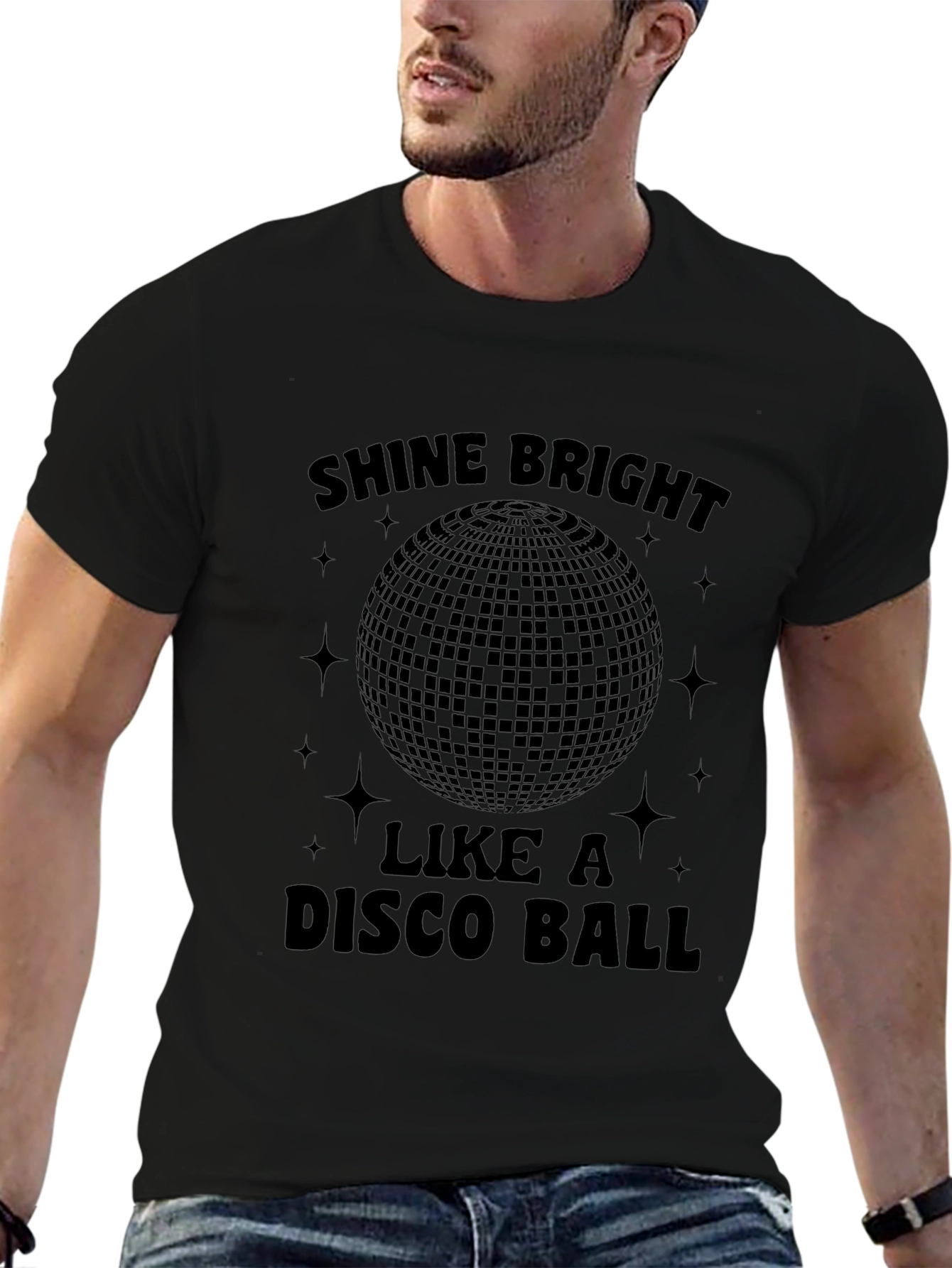 Shine Bright Disco Ball Graphic T-Shirt