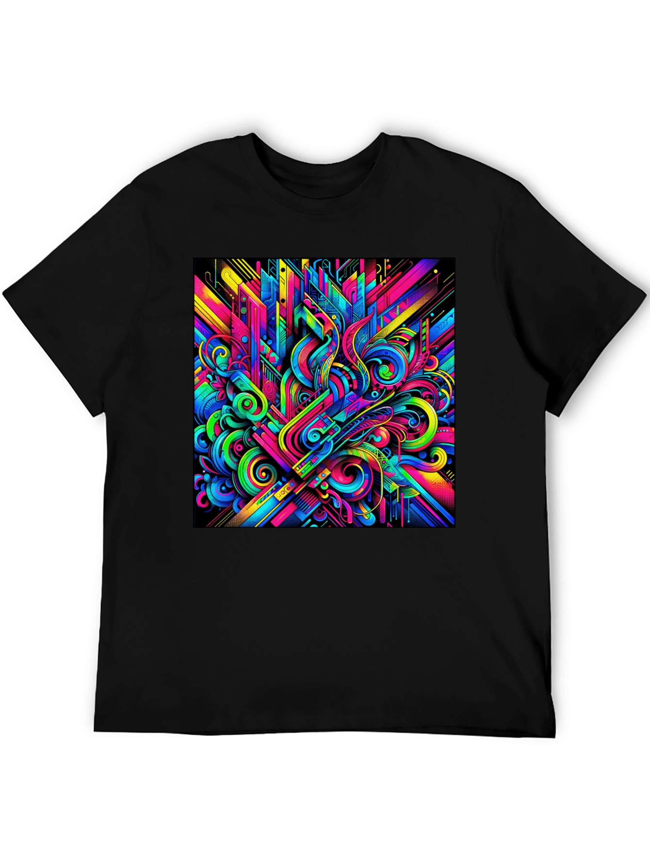 Psychedelic Abstract Art Black T-Shirt
