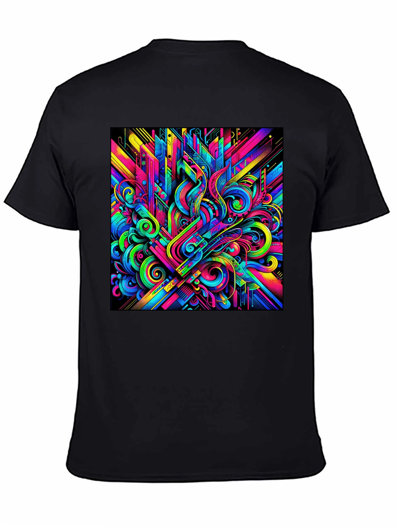 Psychedelic Abstract Art Black T-Shirt