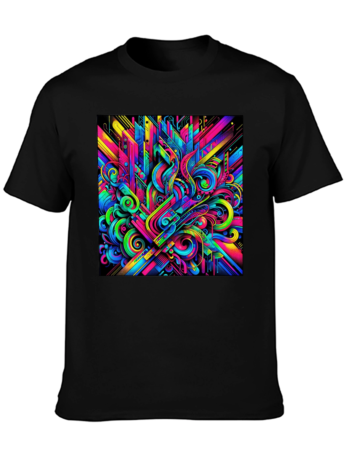 Psychedelic Abstract Art Black T-Shirt
