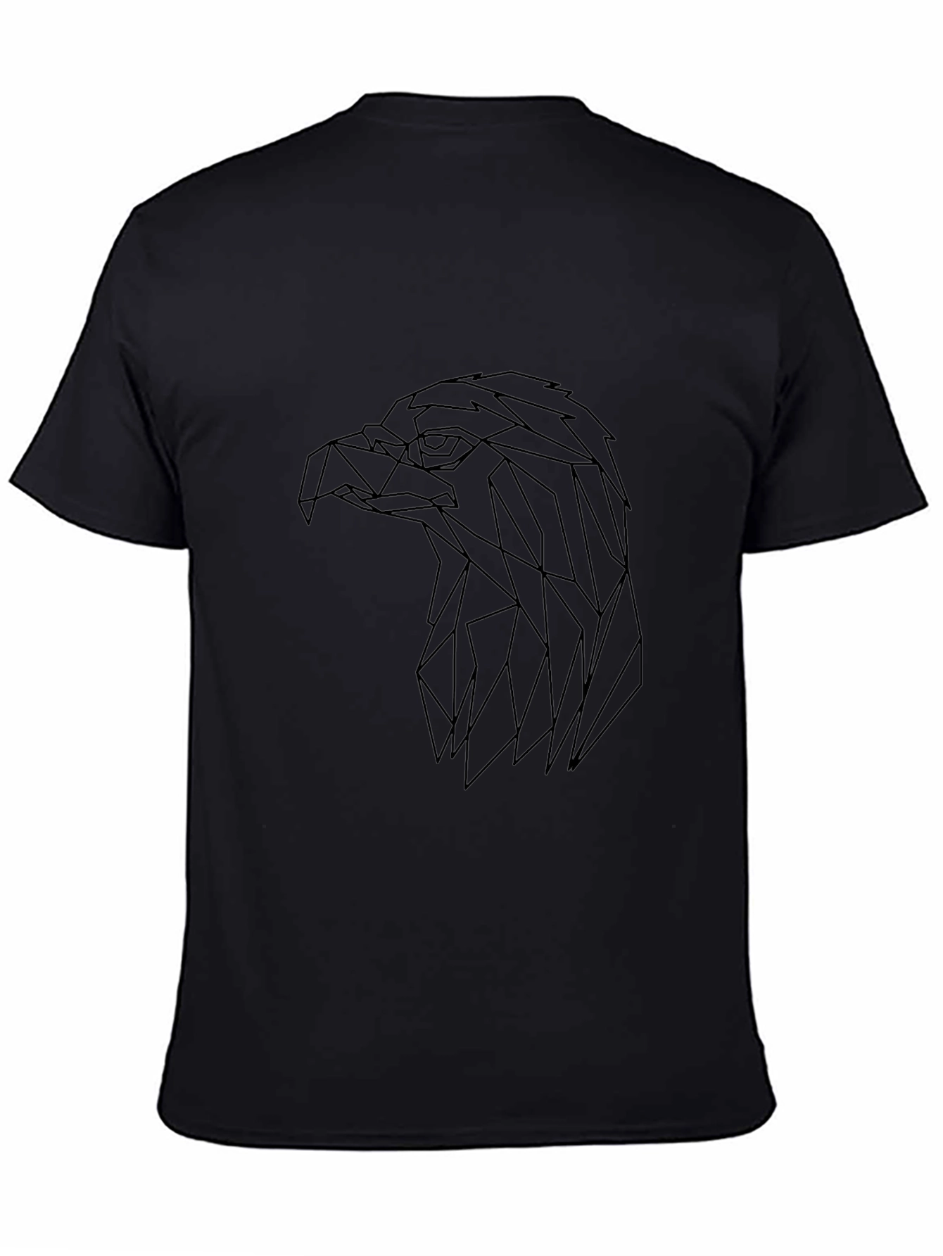 Geometric Eagle Head Tee - Modern Line Art T-Shirt