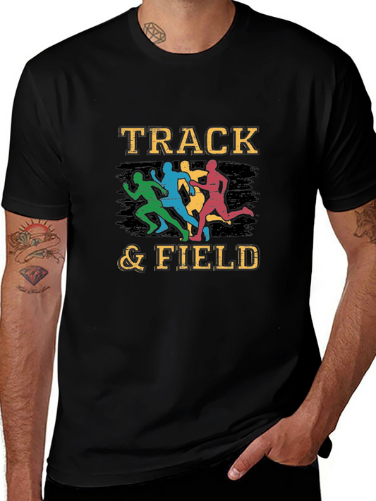 Track & Field Graphic T-Shirt - Runner Silhouette Design