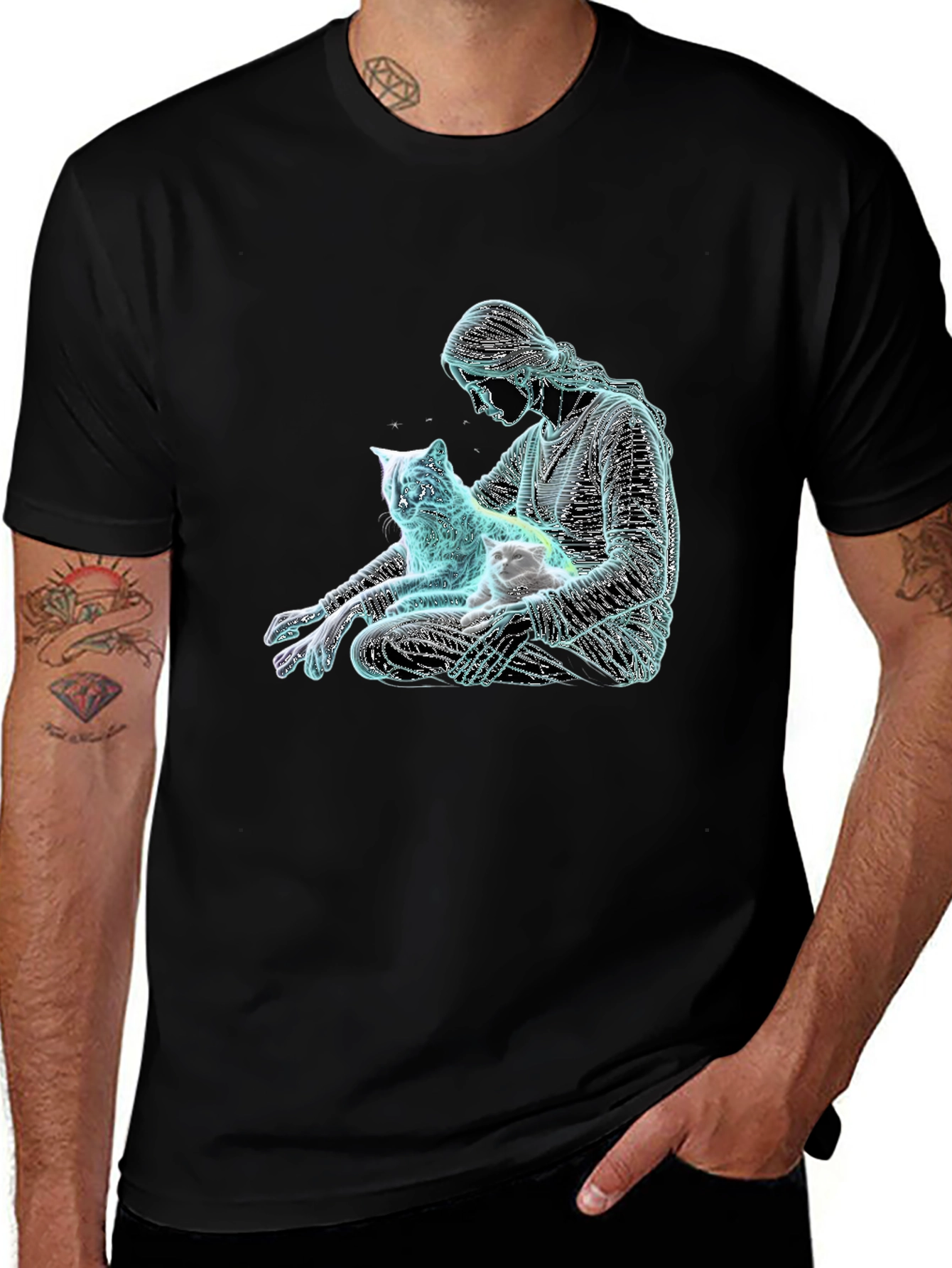 Cat Lover Graphic Tee - Relaxed Fit Black T-Shirt