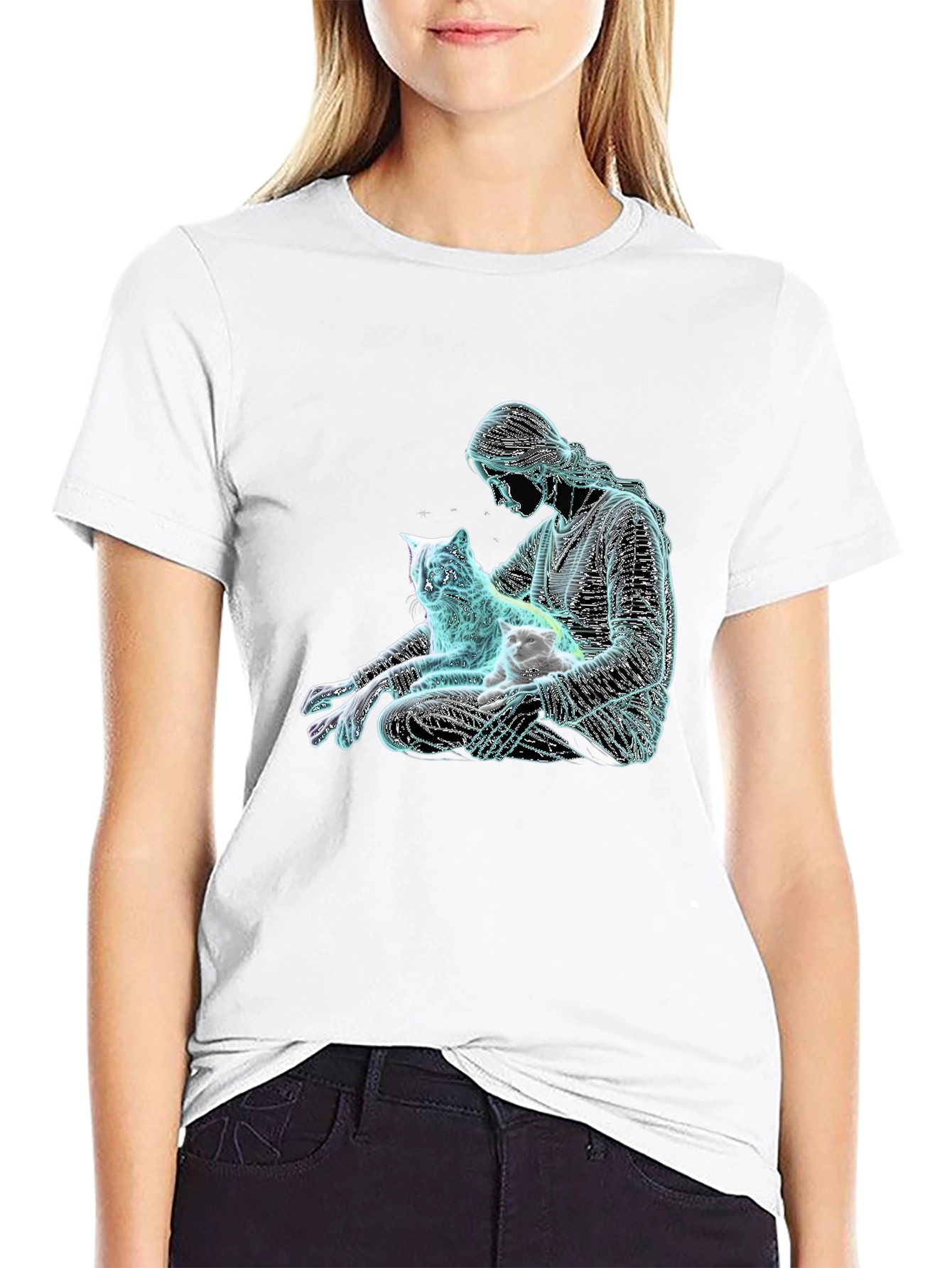 Cat Lover Graphic Tee - Relaxed Fit Black T-Shirt