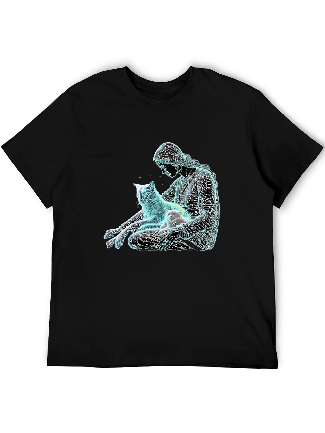 Cat Lover Graphic Tee - Relaxed Fit Black T-Shirt