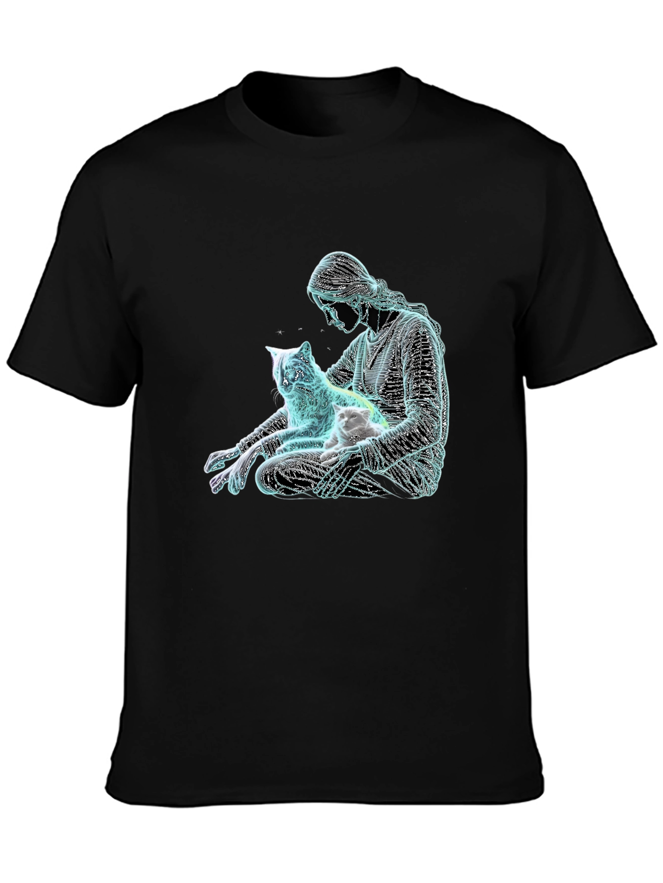 Cat Lover Graphic Tee - Relaxed Fit Black T-Shirt
