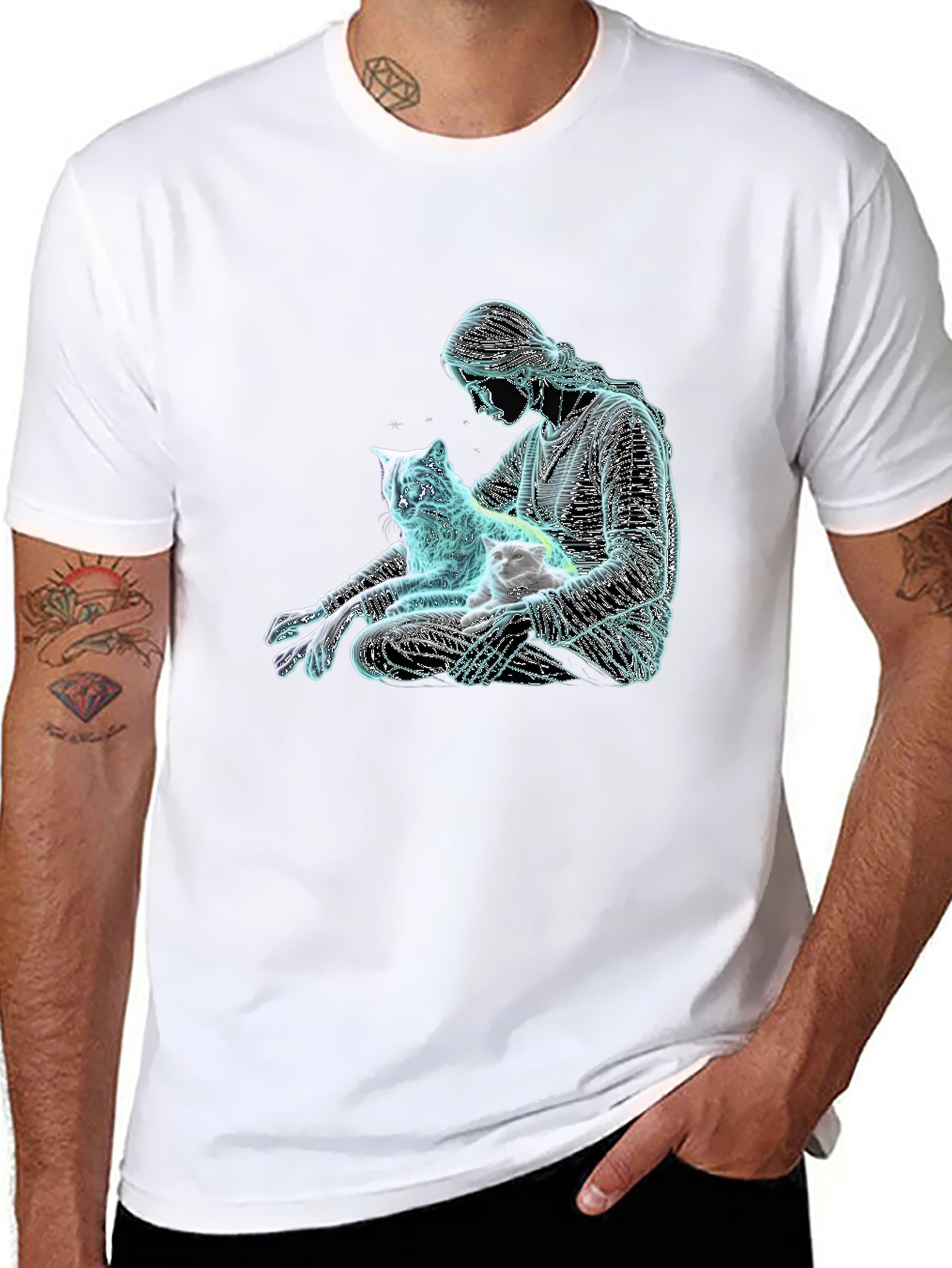 Cat Lover Graphic Tee - Relaxed Fit Black T-Shirt