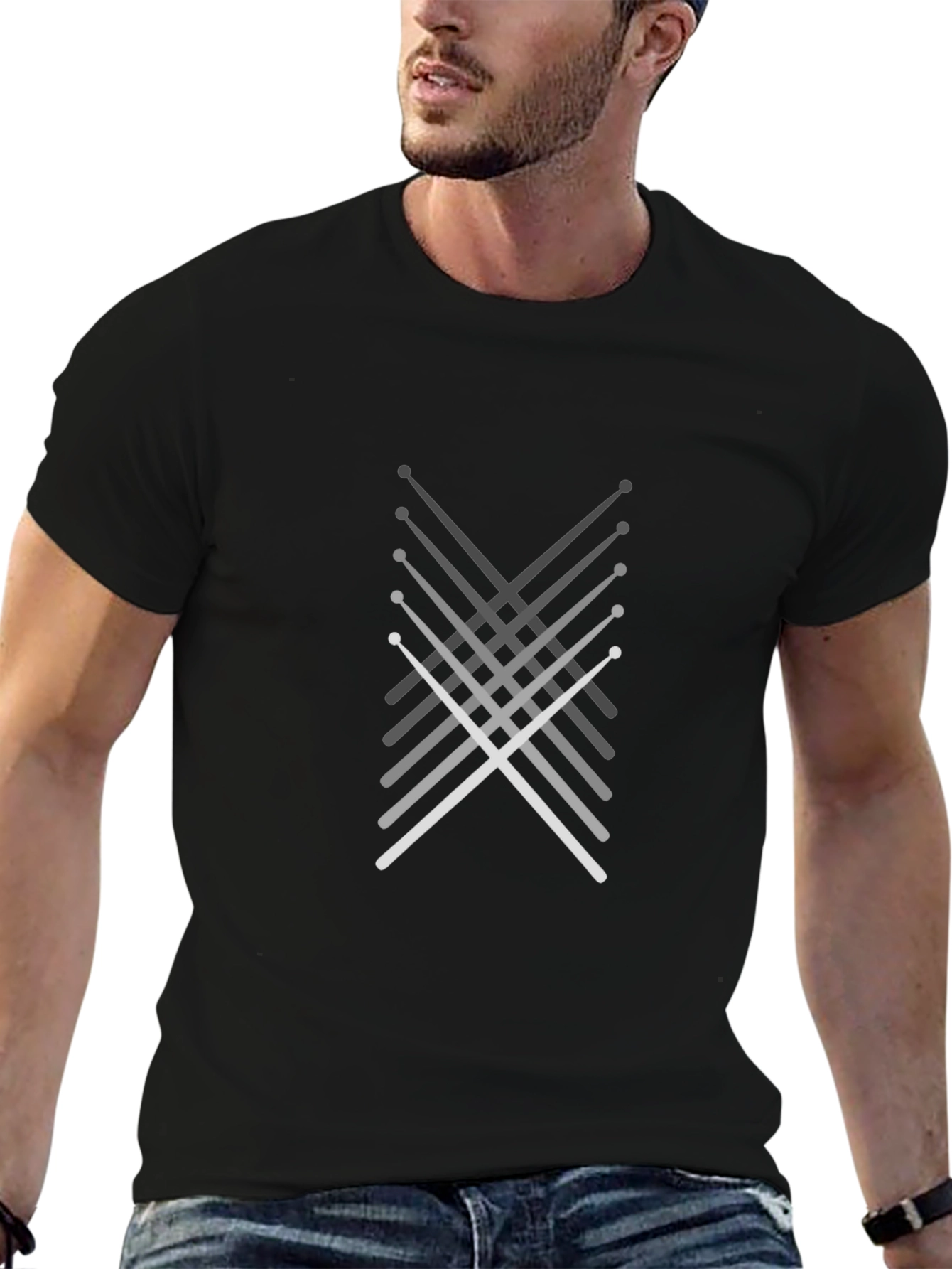 Drumsticks Graphic Black T-Shirt