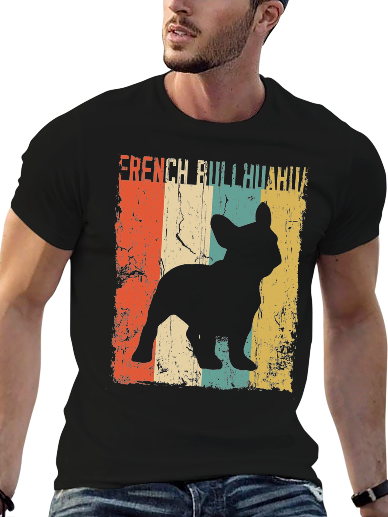 Retro French Bullhuahua Dog T-Shirt