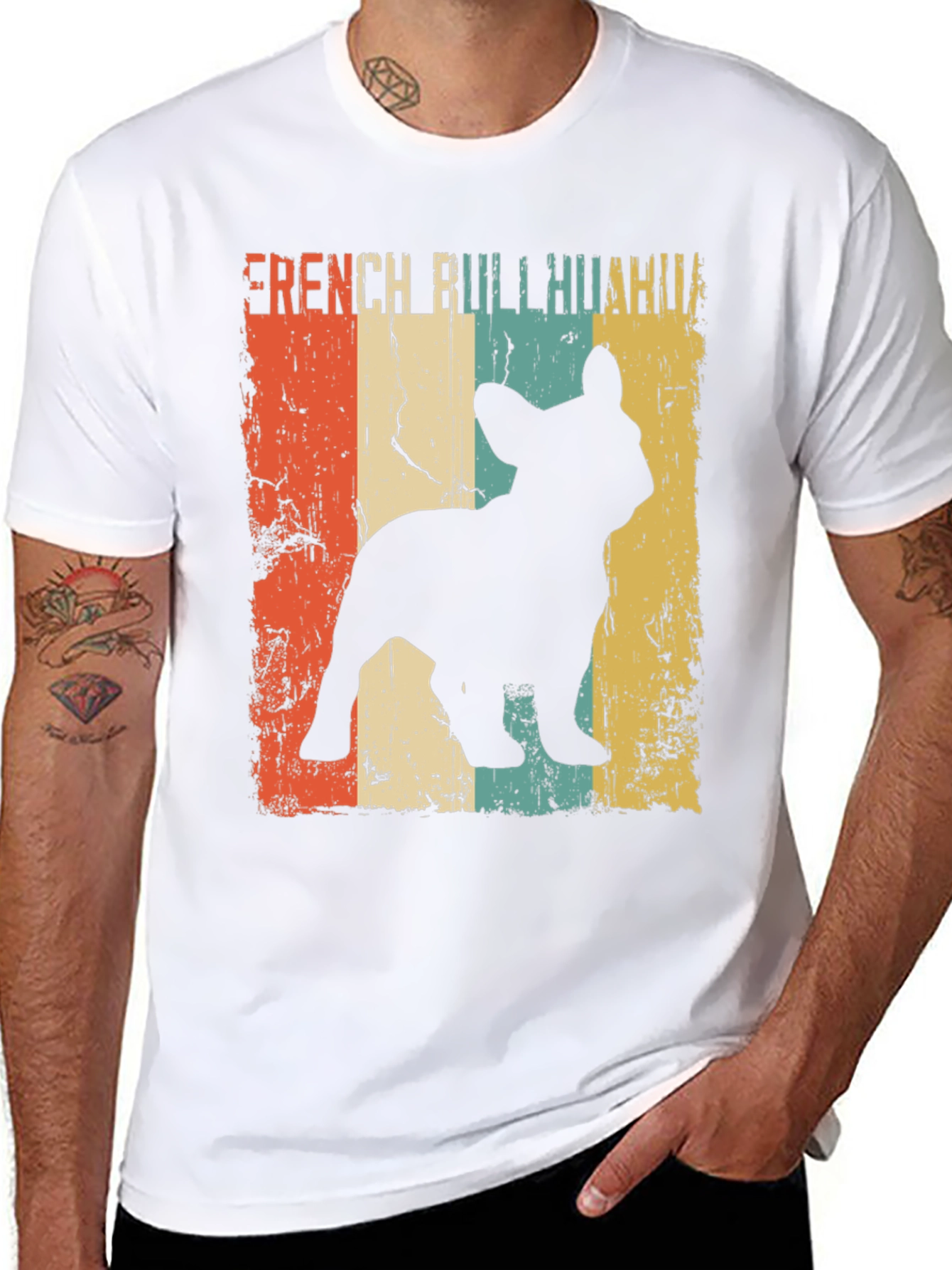 Retro French Bullhuahua Dog T-Shirt