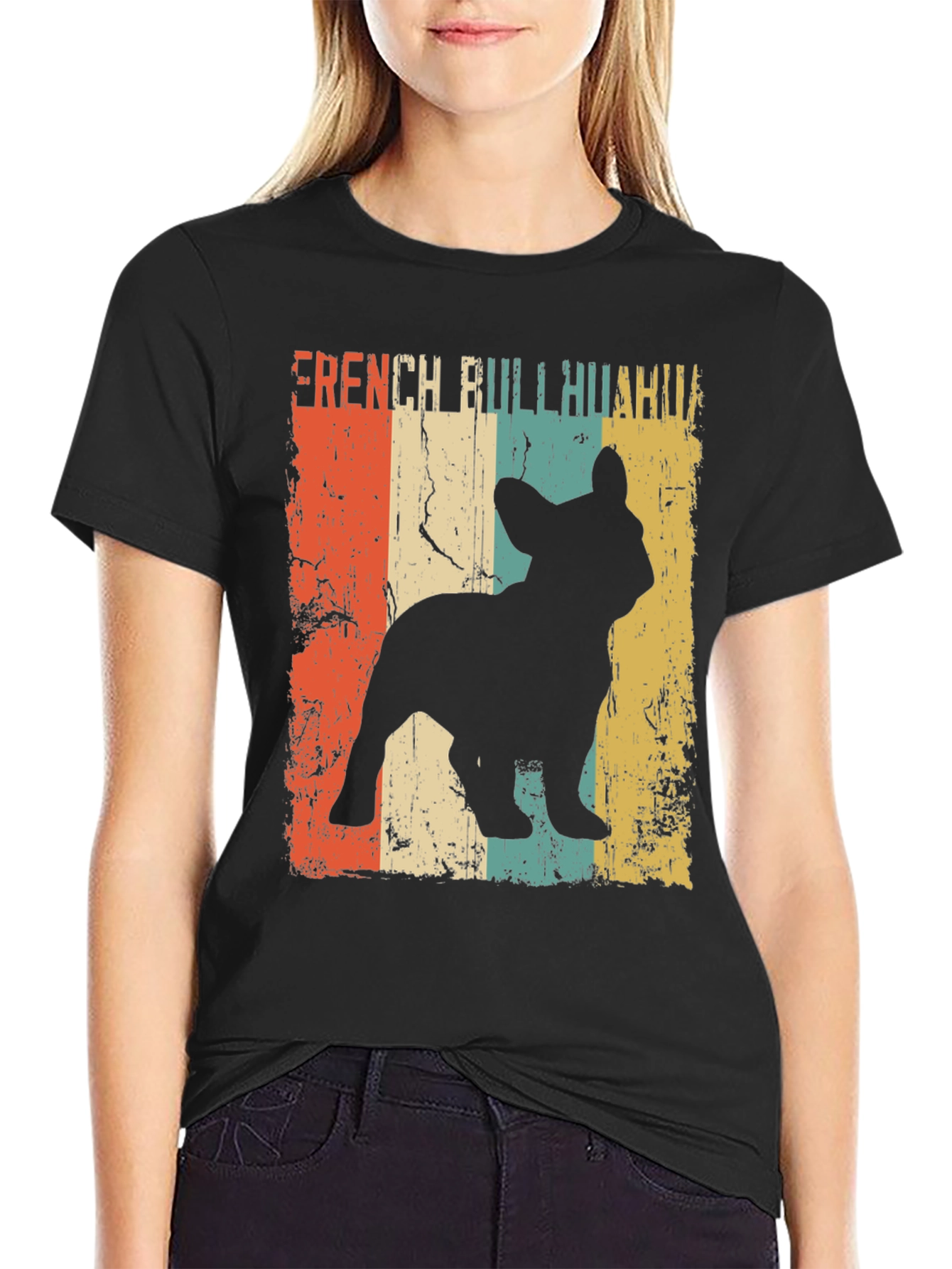 Retro French Bullhuahua Dog T-Shirt