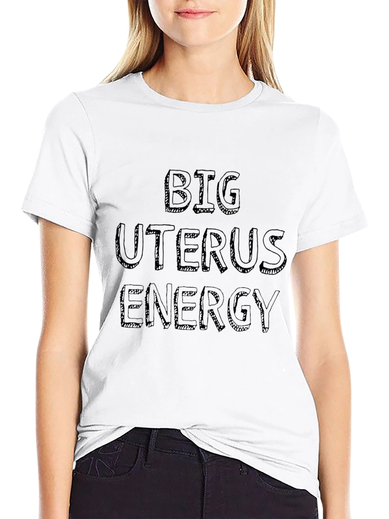 Big Uterus Energy Graphic Tee - Black Unisex T-Shirt