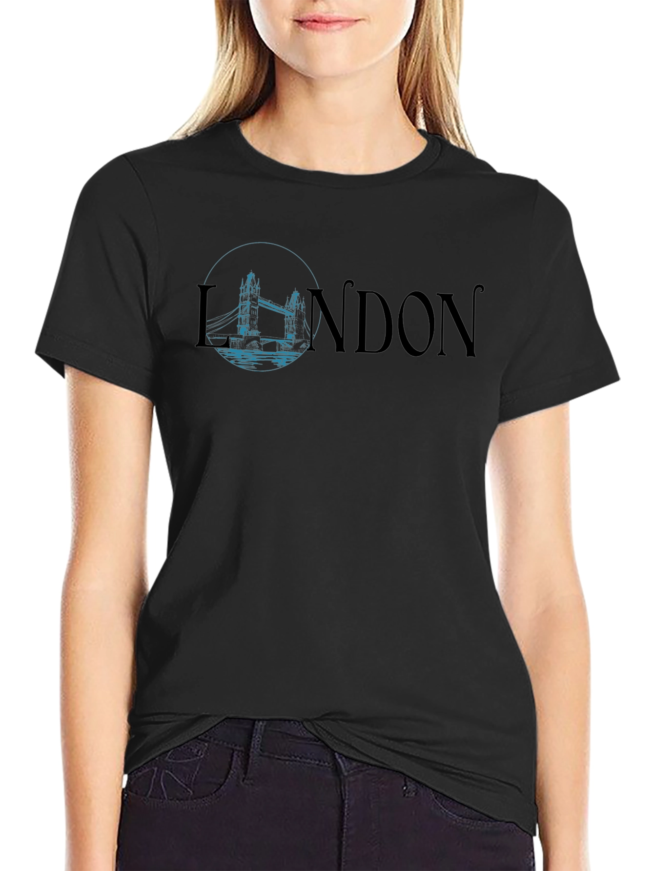 London Bridge Graphic Print Crew Neck Tee