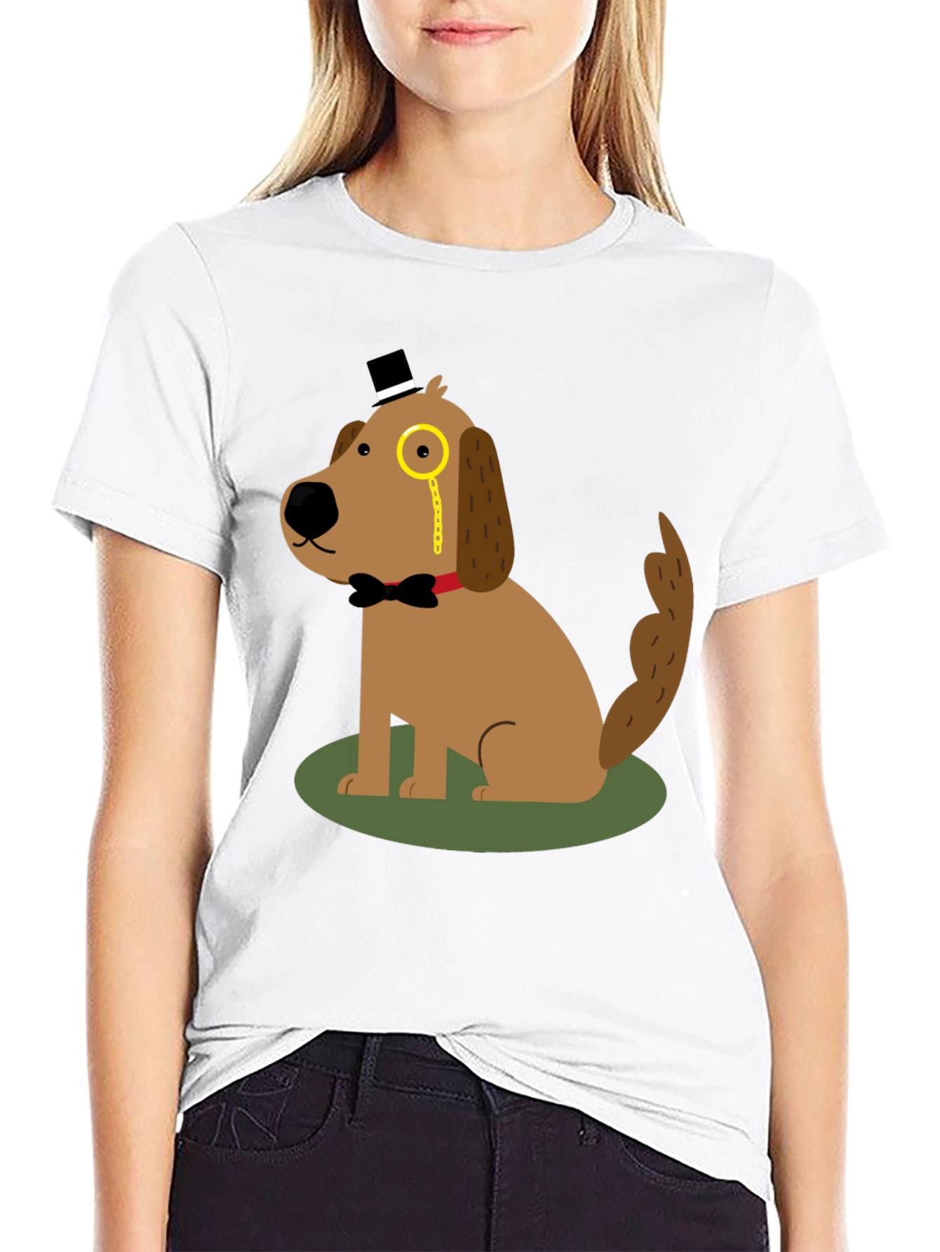 Dapper Dog T-Shirt: Cartoon Gentleman