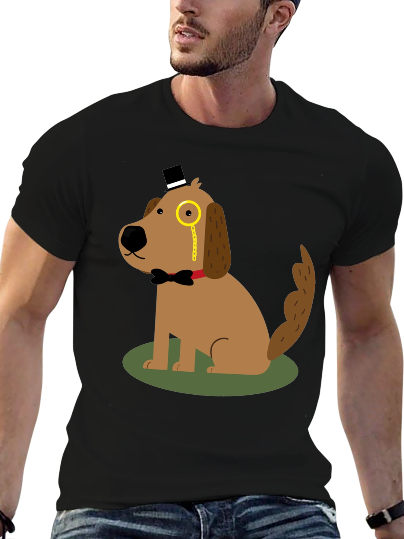 Dapper Dog T-Shirt: Cartoon Gentleman