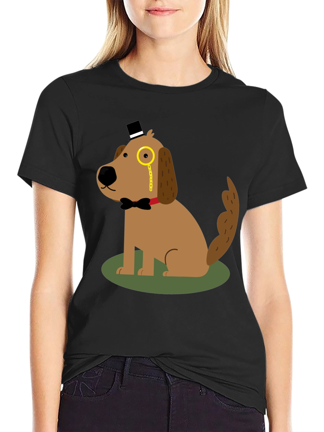 Dapper Dog T-Shirt: Cartoon Gentleman
