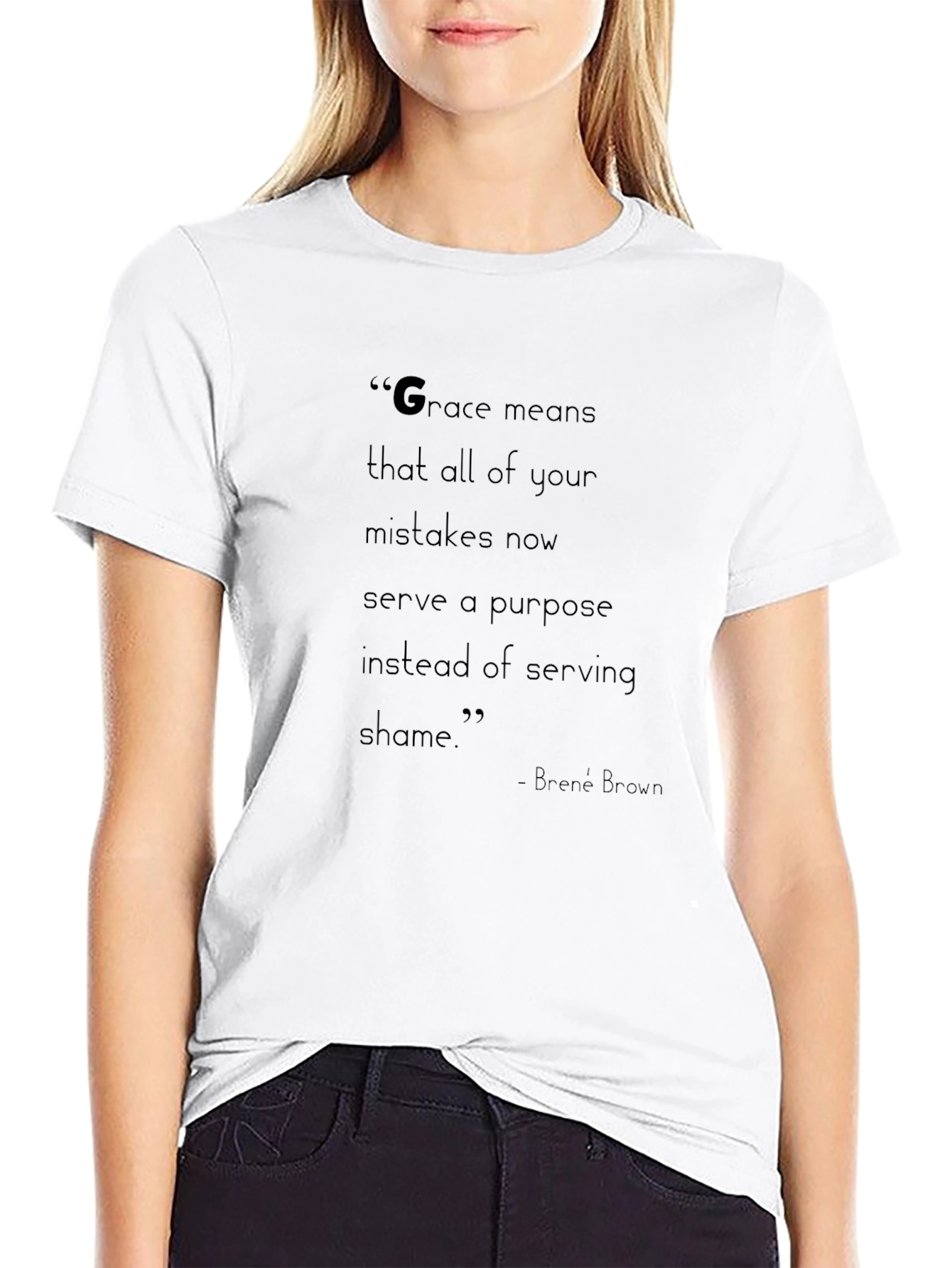 Inspirational Quote Tee - Brené Brown Grace Means