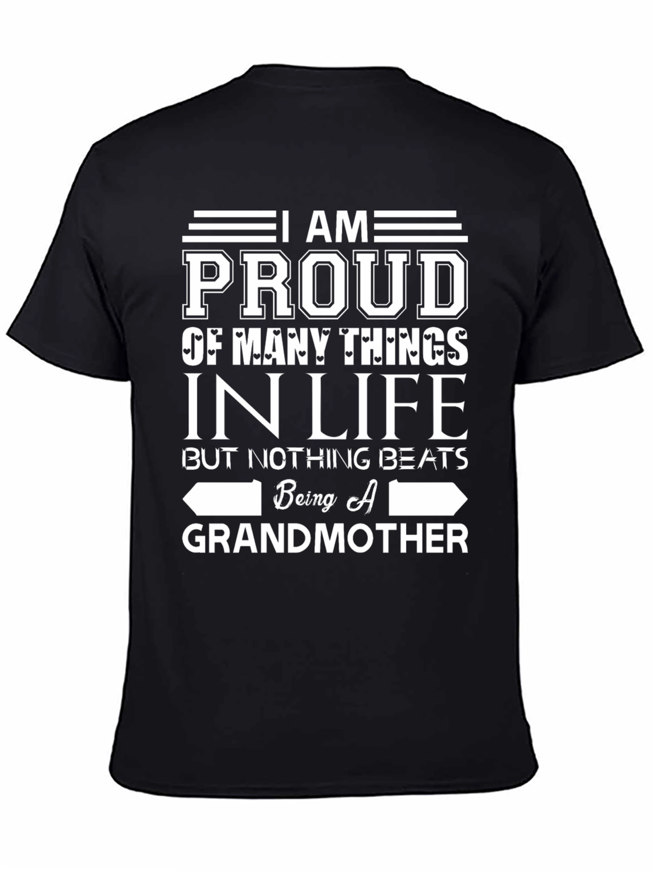 Proud Grandmother Graphic T-Shirt - Black Cotton Tee