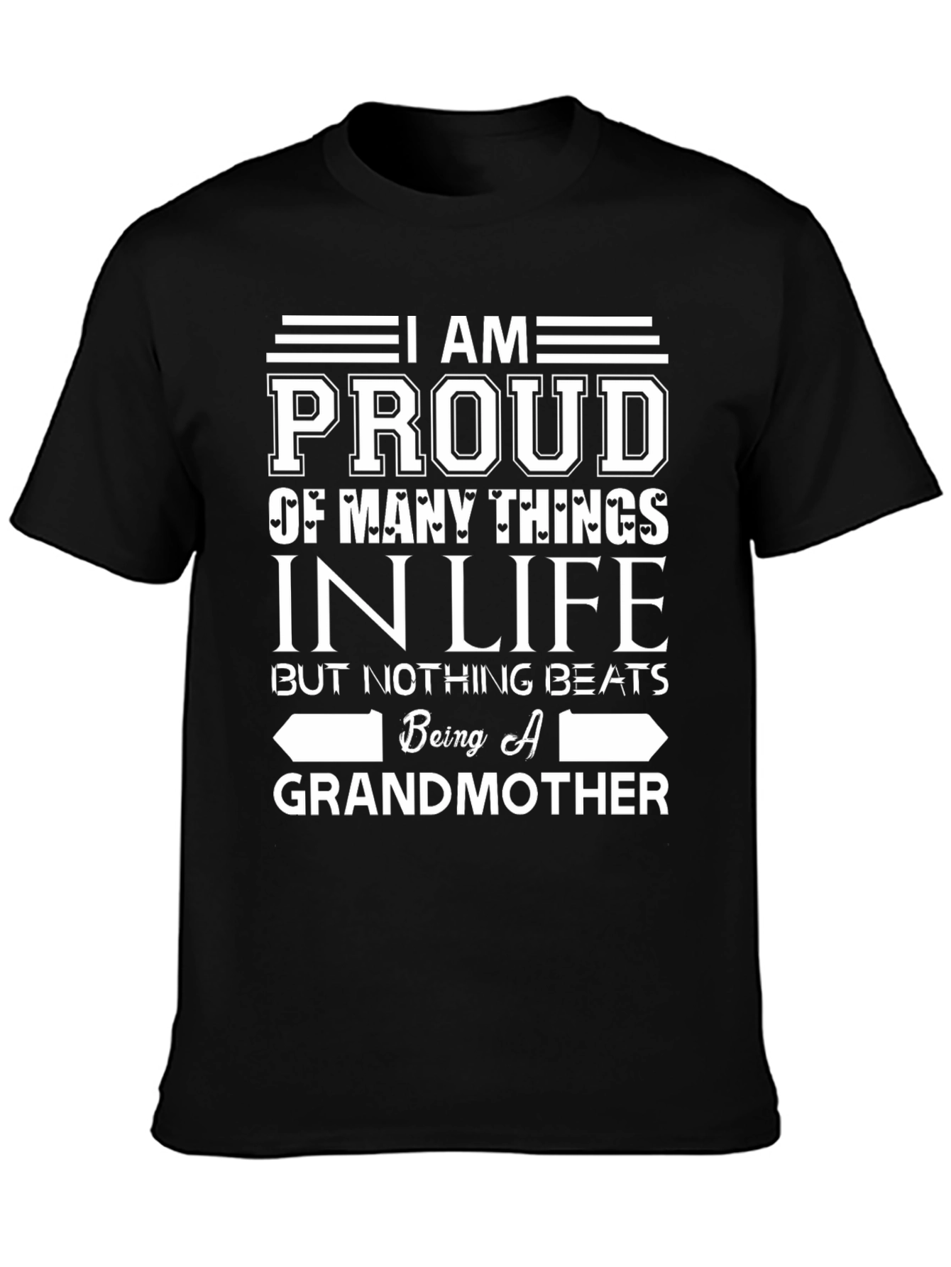 Proud Grandmother Graphic T-Shirt - Black Cotton Tee