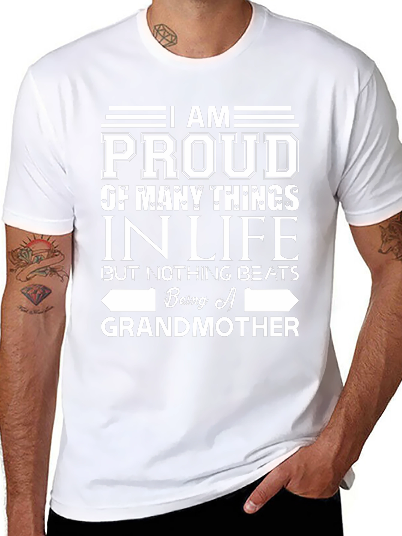 Proud Grandmother Graphic T-Shirt - Black Cotton Tee