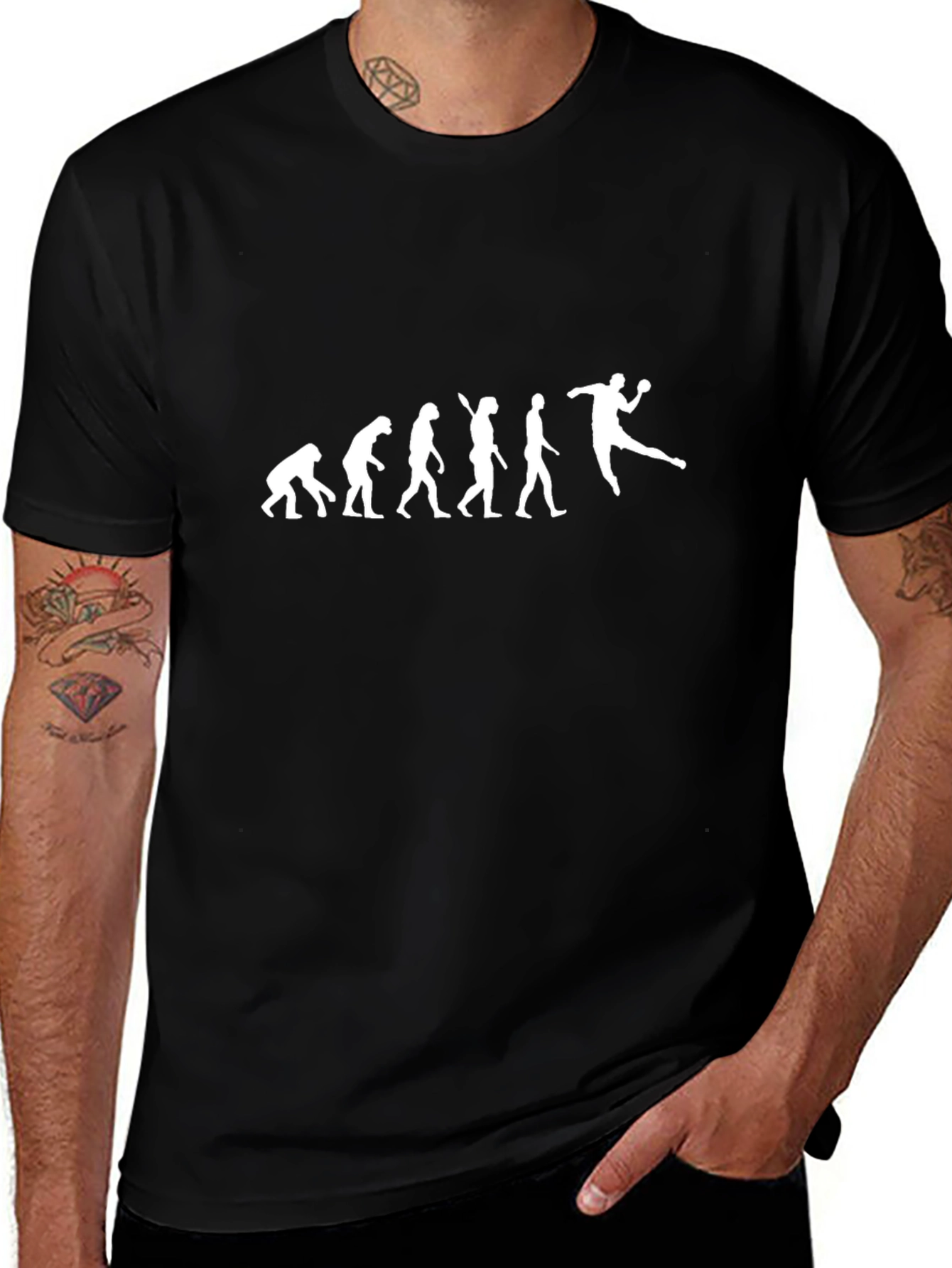 Handball Evolution Graphic T-Shirt - Black