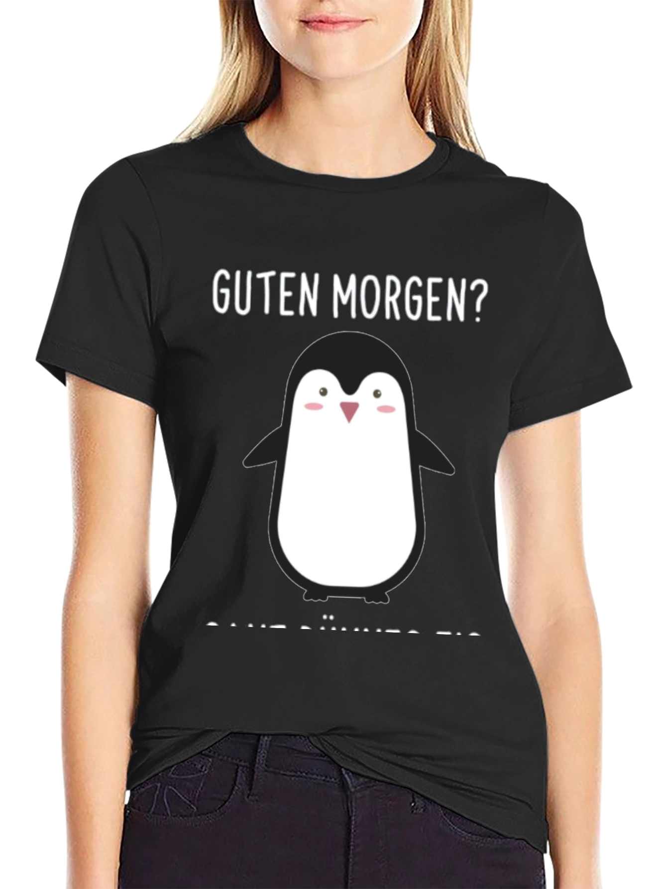 Guten Morgen Penguin Black T-Shirt