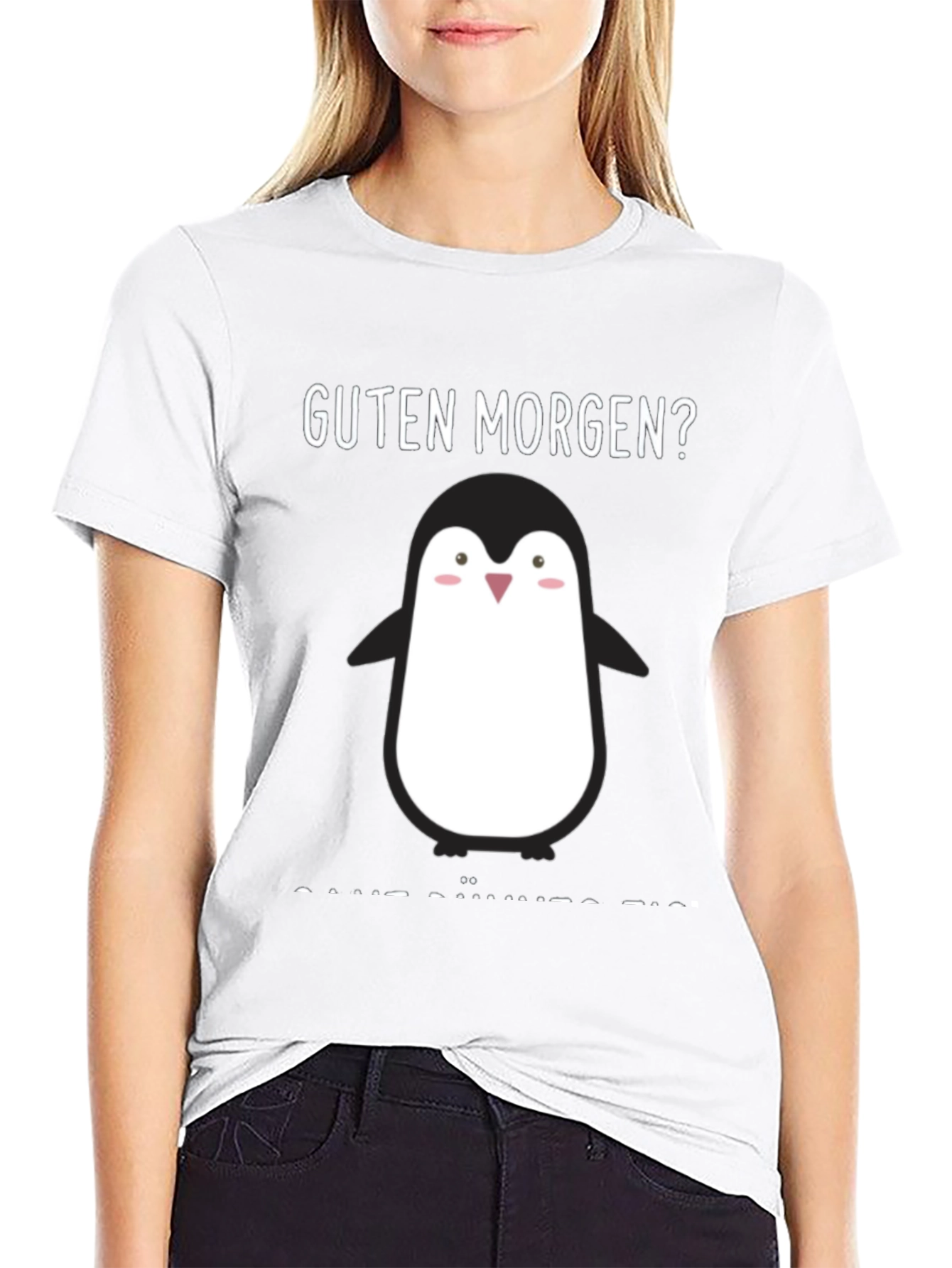 Guten Morgen Penguin Black T-Shirt