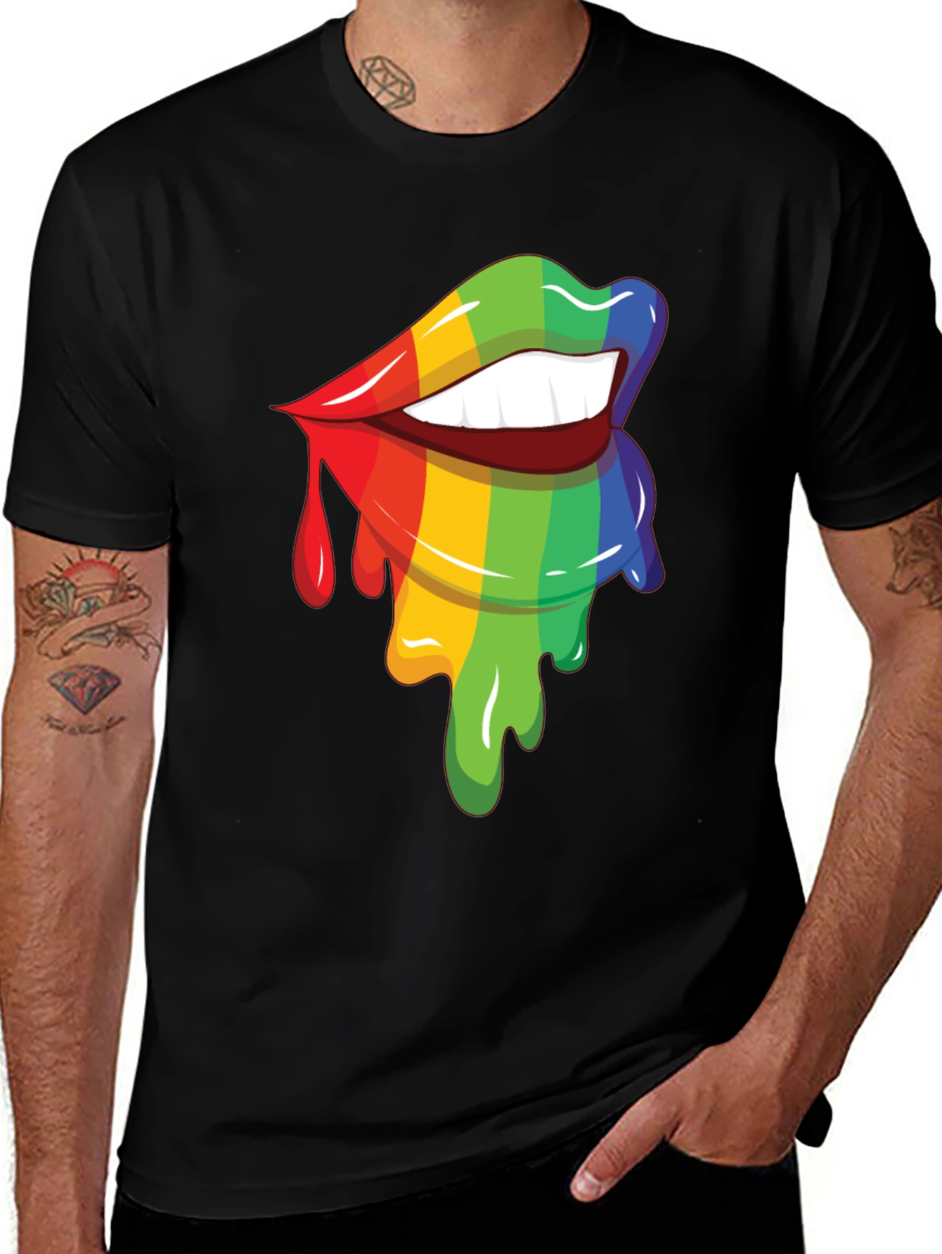 Rainbow Lips Graphic Tee - Pride Apparel