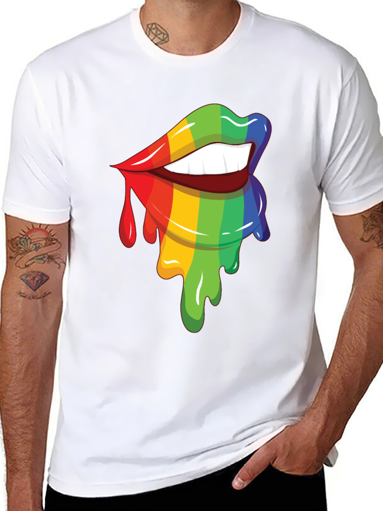 Rainbow Lips Graphic Tee - Pride Apparel