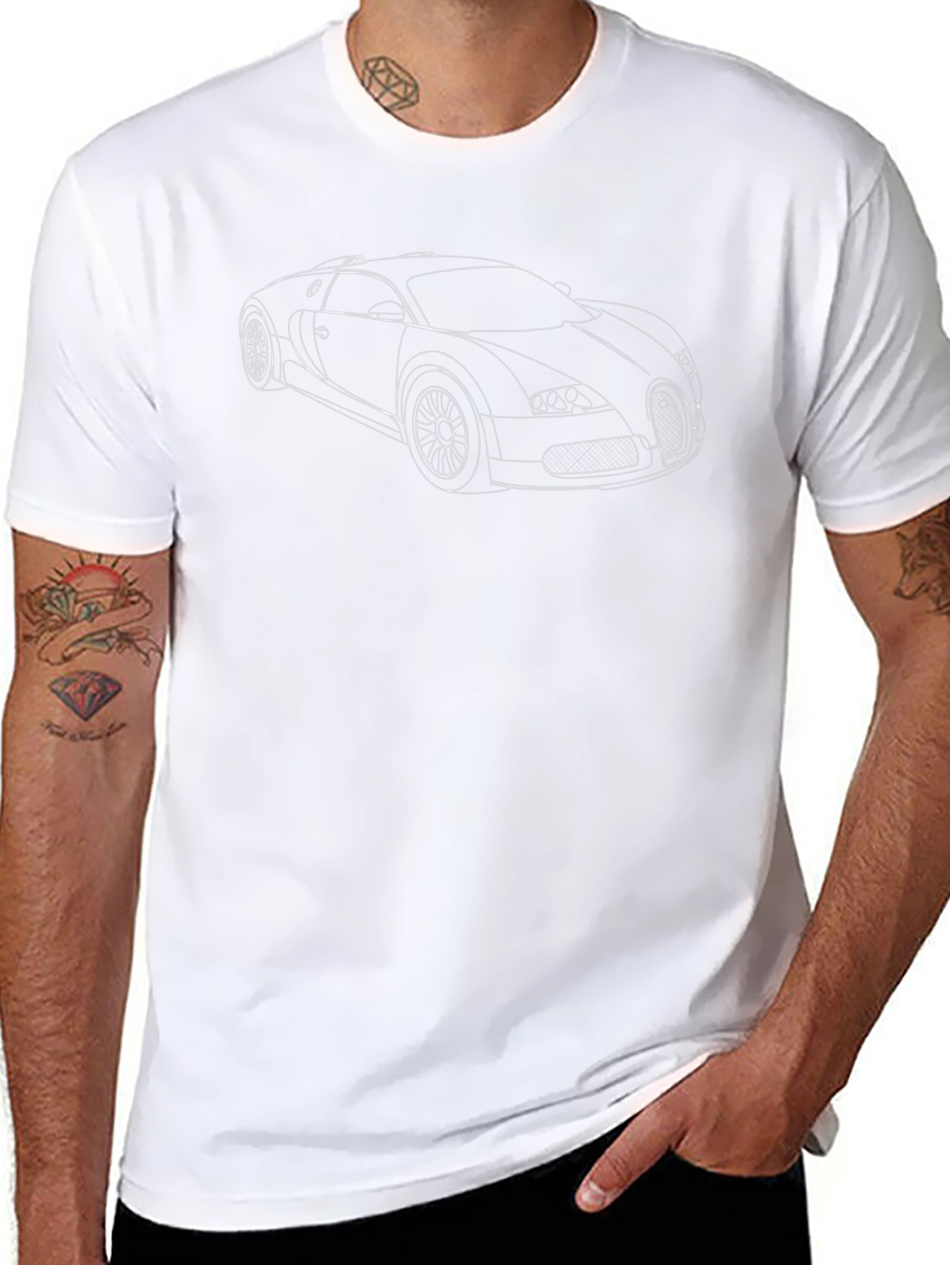 Bugatti Outline Graphic Tee - Modern Car Lover Shirt