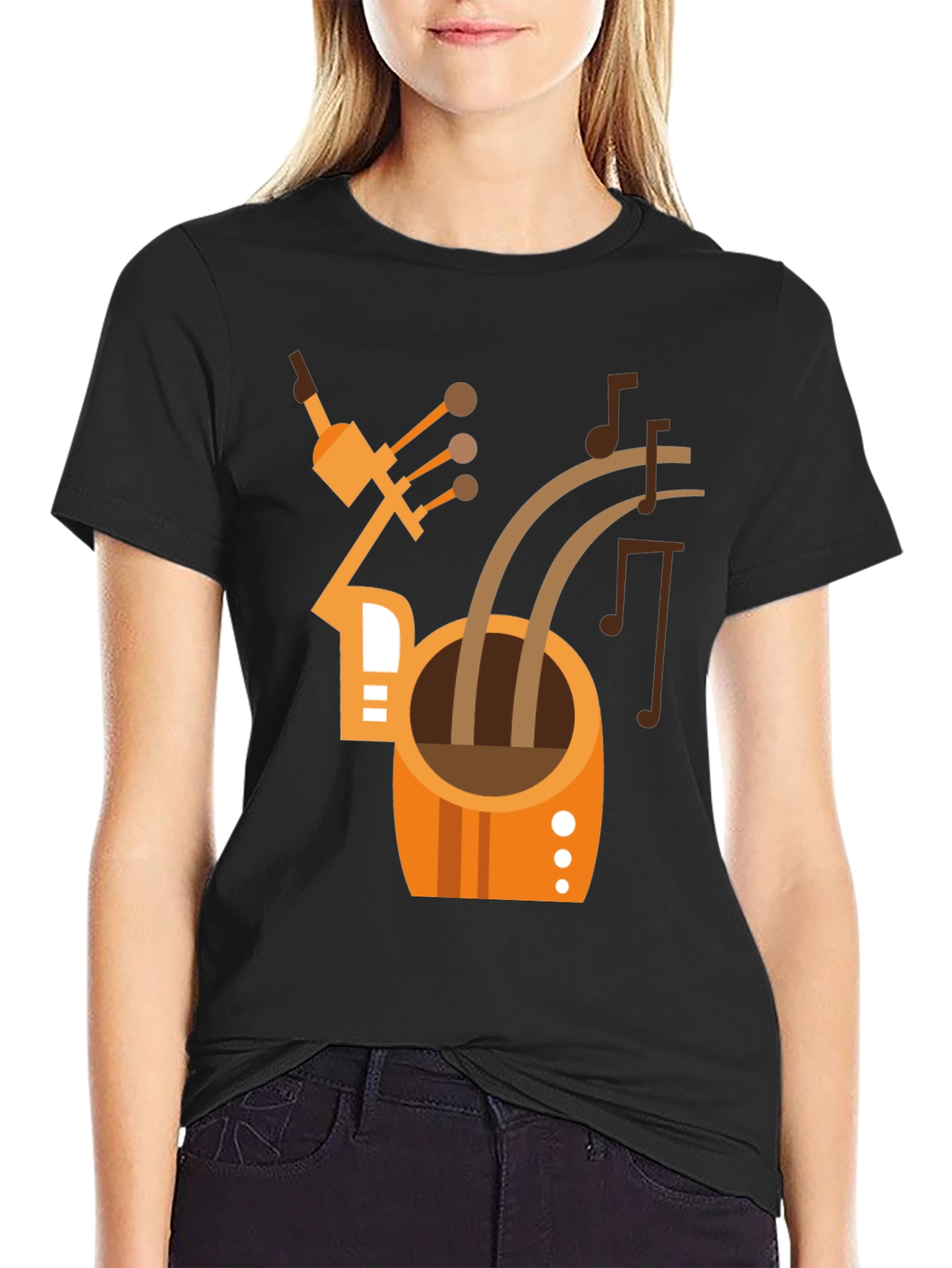 Abstract Musical Instrument T-Shirt - Black