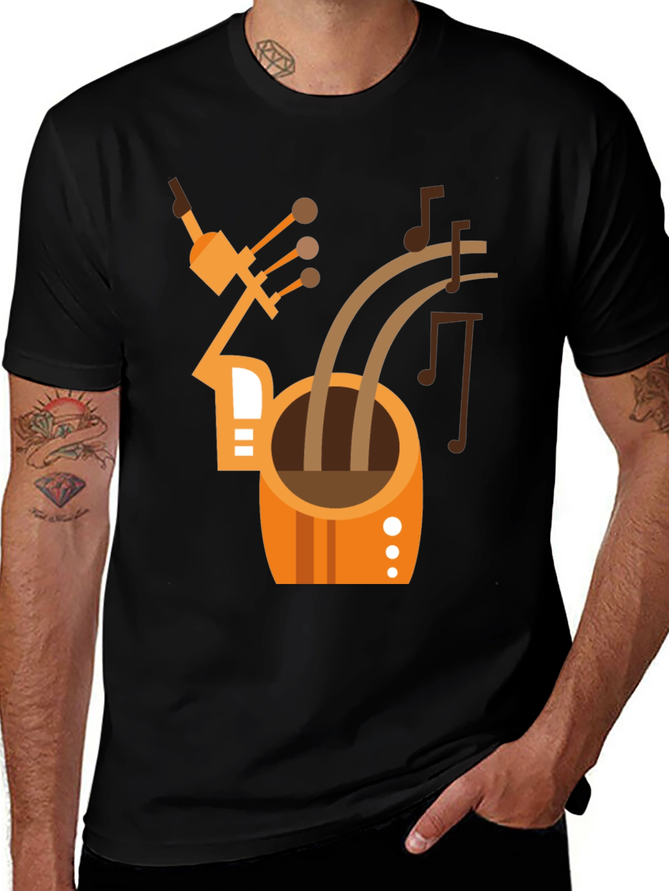 Abstract Musical Instrument T-Shirt - Black