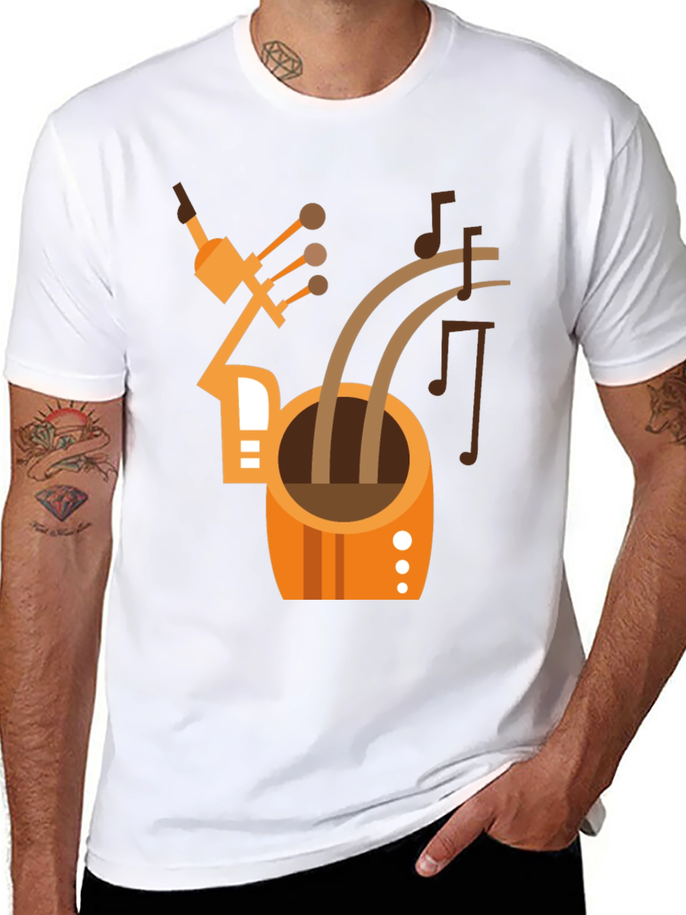 Abstract Musical Instrument T-Shirt - Black