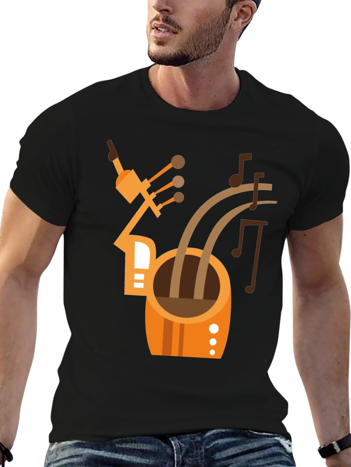 Abstract Musical Instrument T-Shirt - Black