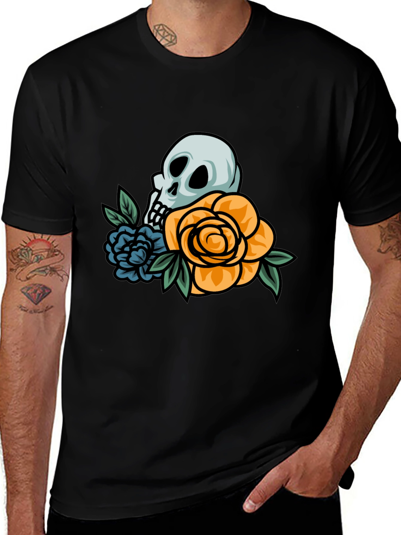 Skull & Roses Graphic T-Shirt