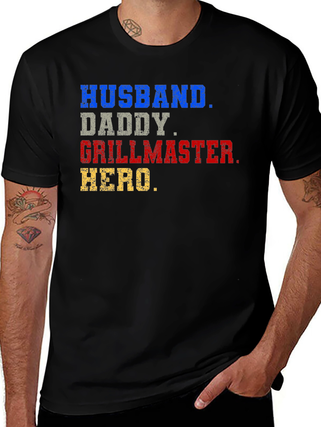 Husband Daddy Grillmaster Hero T-Shirt