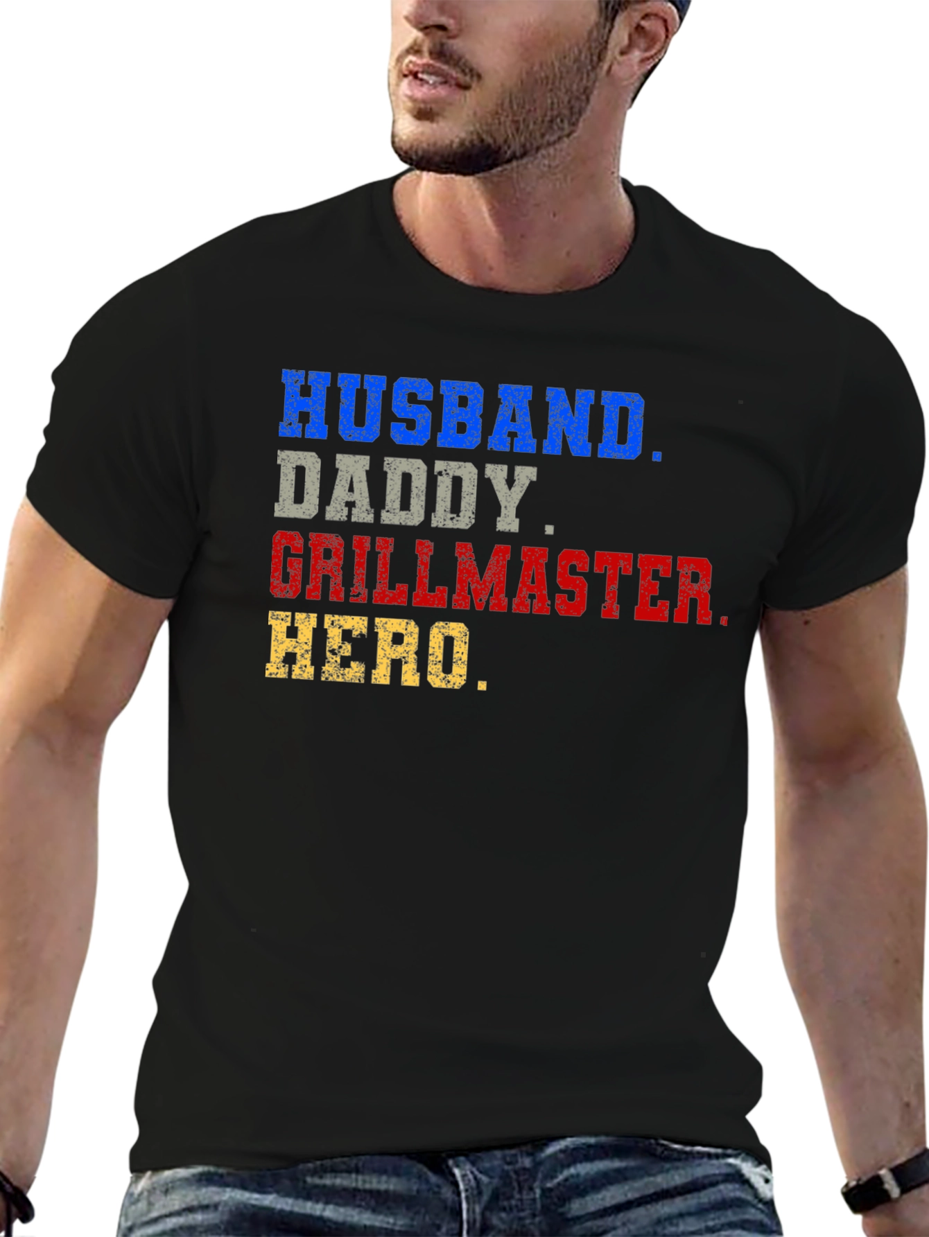 Husband Daddy Grillmaster Hero T-Shirt