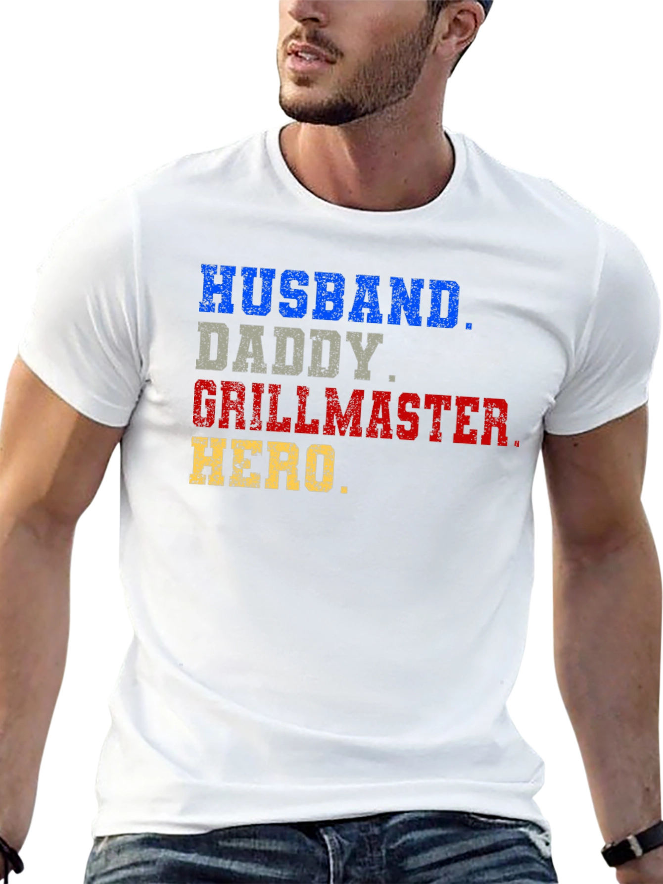 Husband Daddy Grillmaster Hero T-Shirt