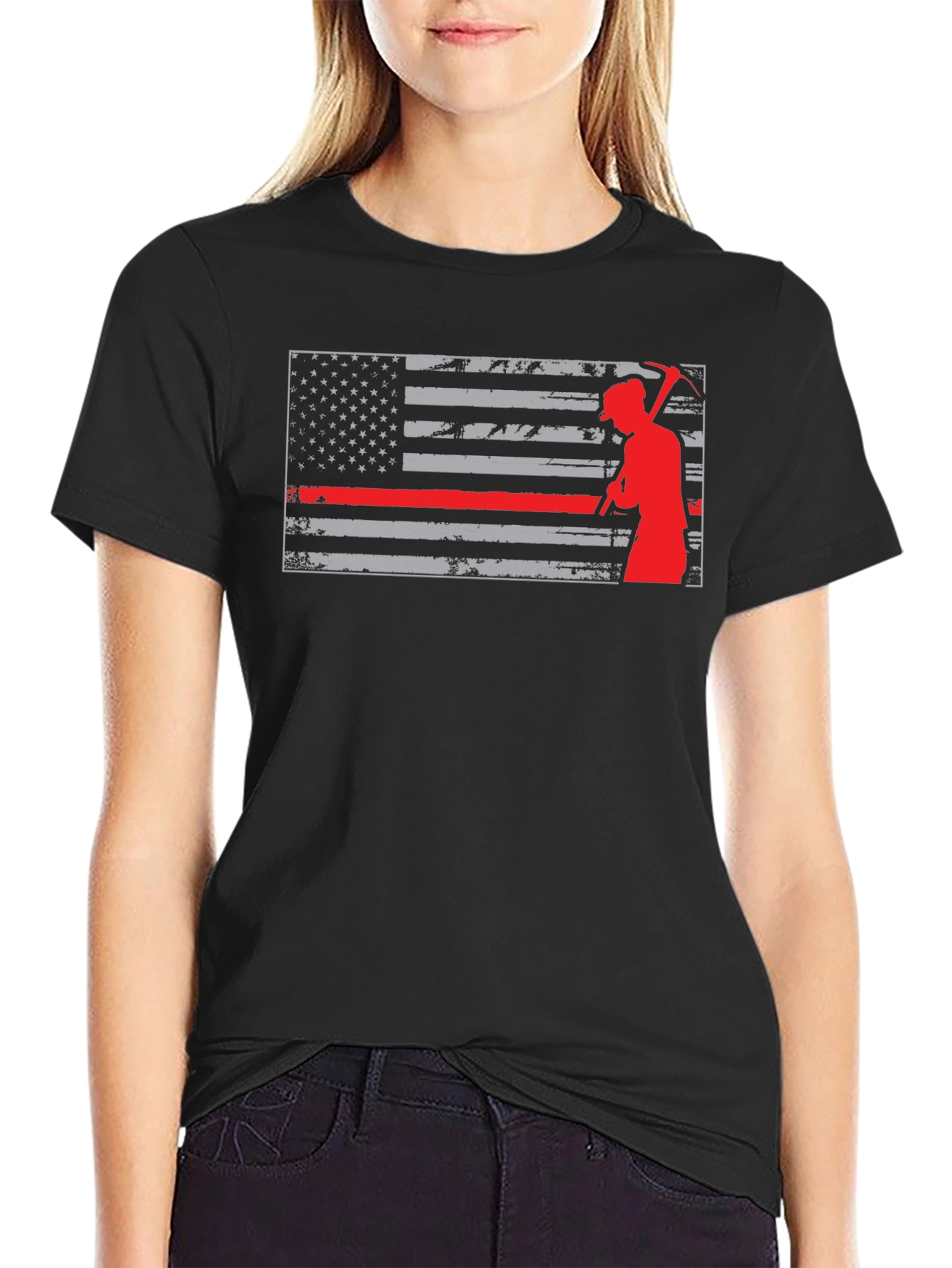 Red Line Miner American Flag T-Shirt
