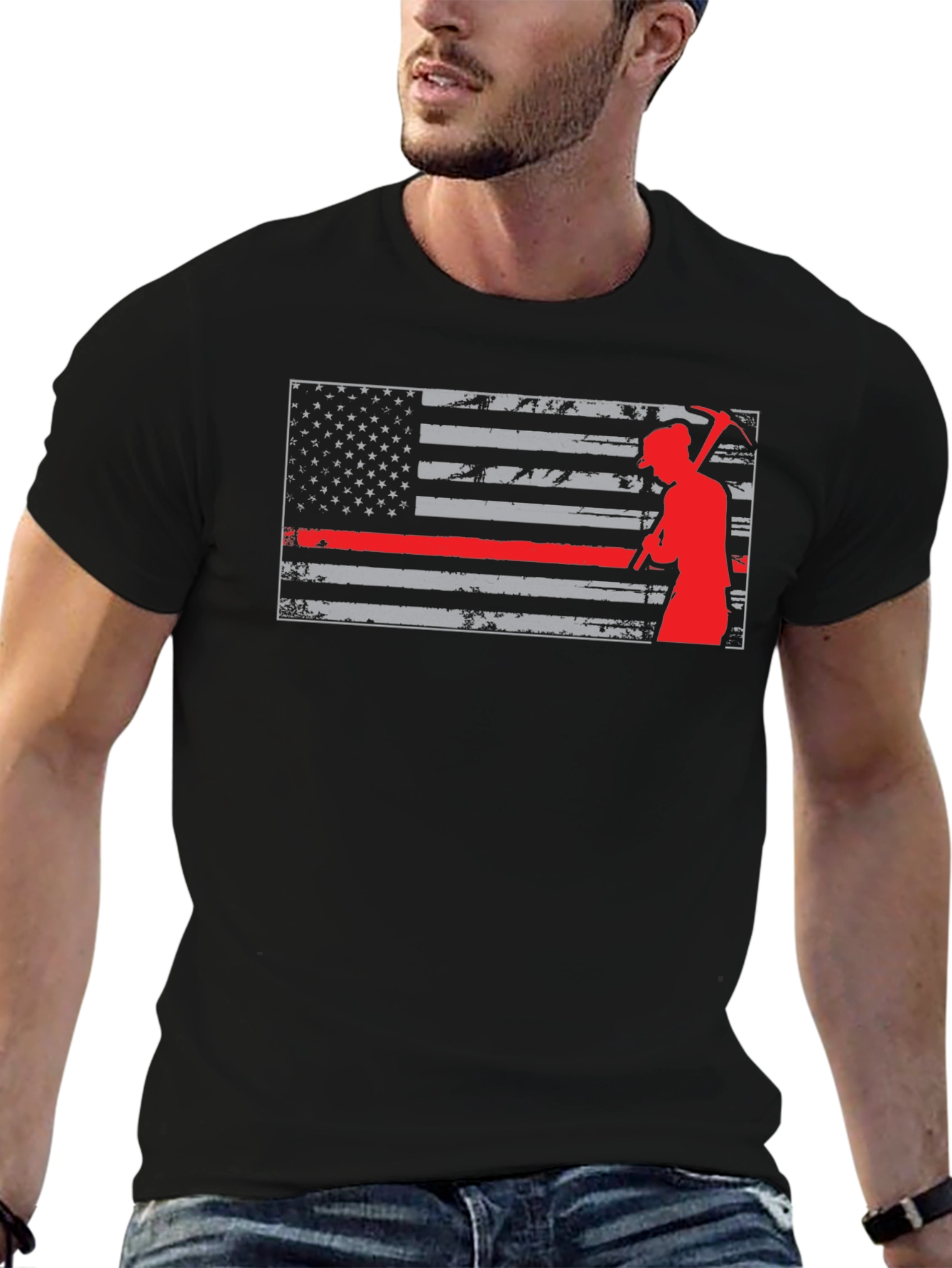 Red Line Miner American Flag T-Shirt
