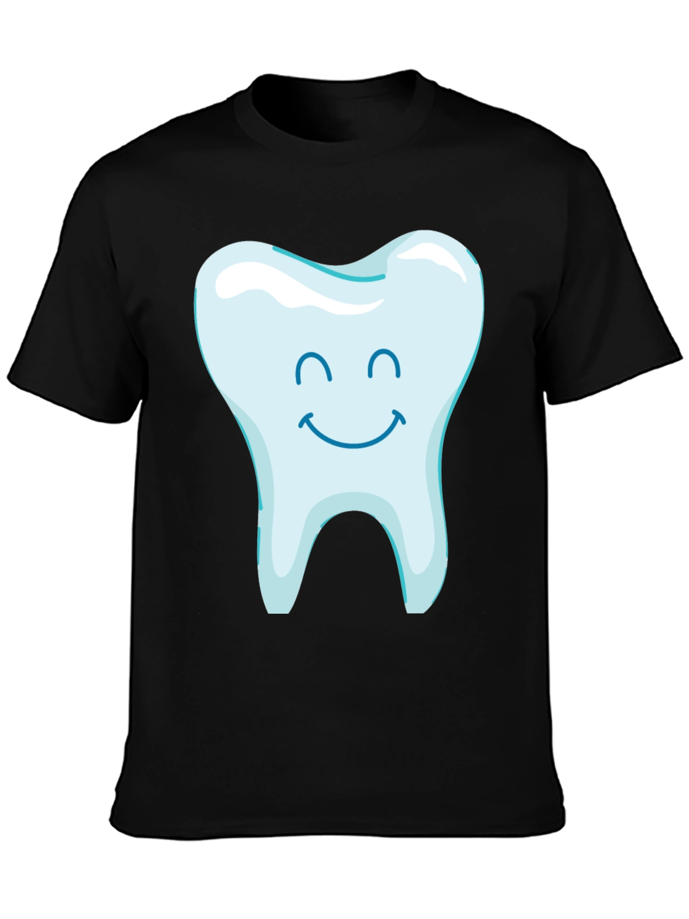 Happy Tooth Graphic Tee - Black Cotton Blend Shirt