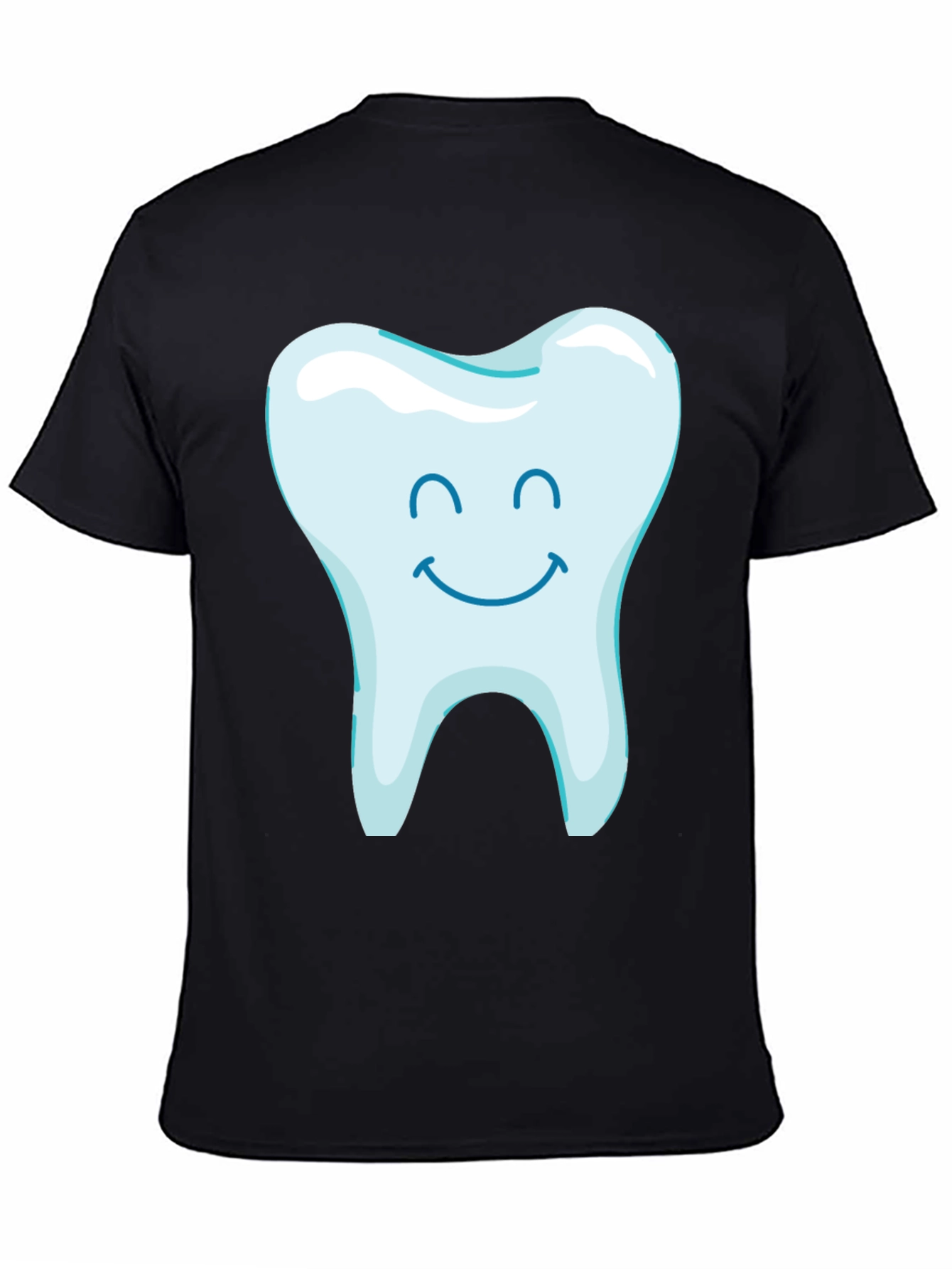Happy Tooth Graphic Tee - Black Cotton Blend Shirt
