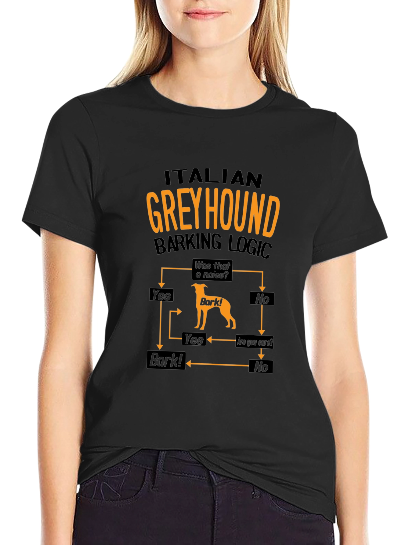 Italian Greyhound Barking Logic T-Shirt – Funny Dog Lover Graphic Tee Gift