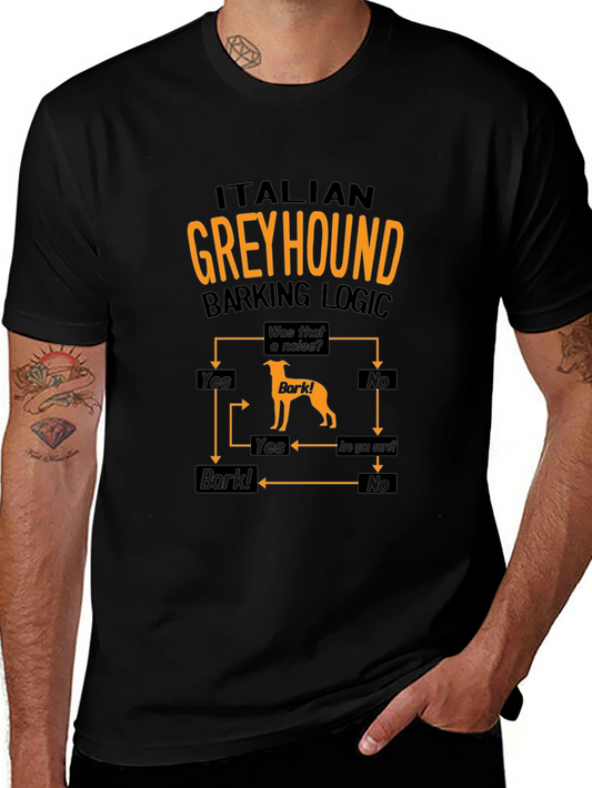 Italian Greyhound Barking Logic T-Shirt – Funny Dog Lover Graphic Tee Gift