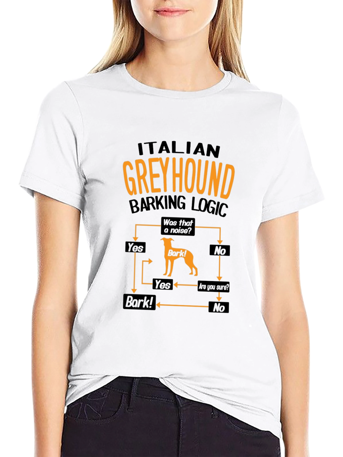 Italian Greyhound Barking Logic T-Shirt – Funny Dog Lover Graphic Tee Gift