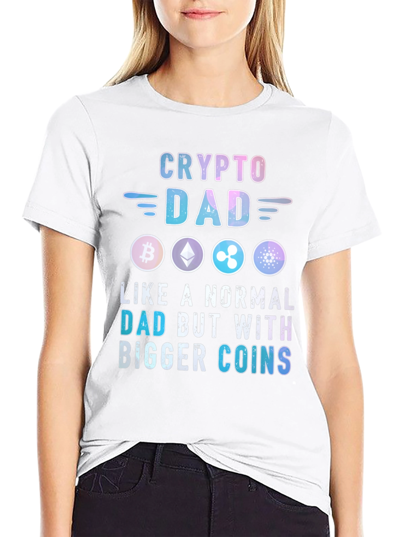 Crypto Dad T-Shirt Bitcoin Ethereum XRP Cardano